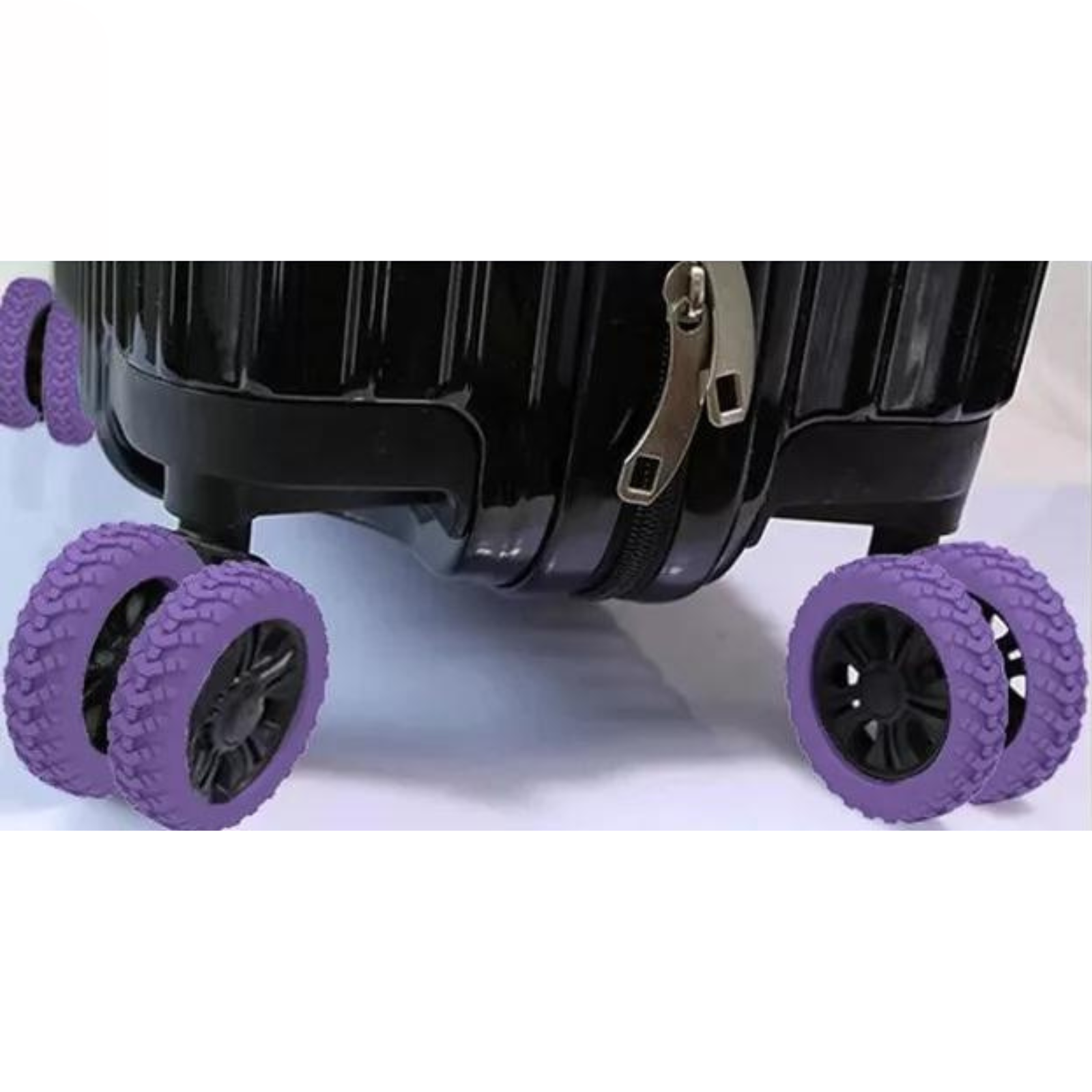 8x Purple Cover Silicone Luggage Compartment Wheel Protection Cover