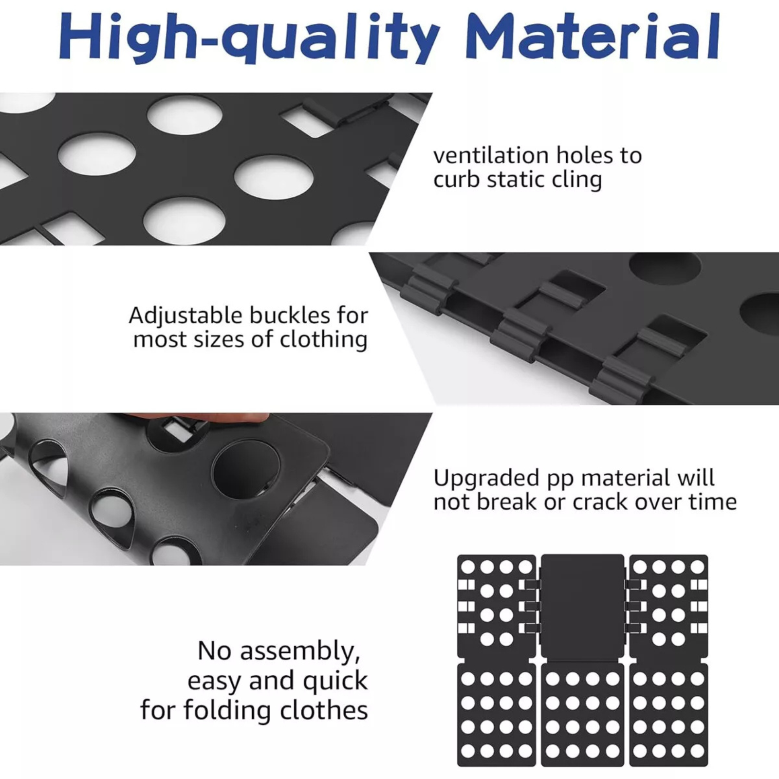 Board Flip Fold Adult's Clothes T-Shirt Top Folder Magic Folding Black