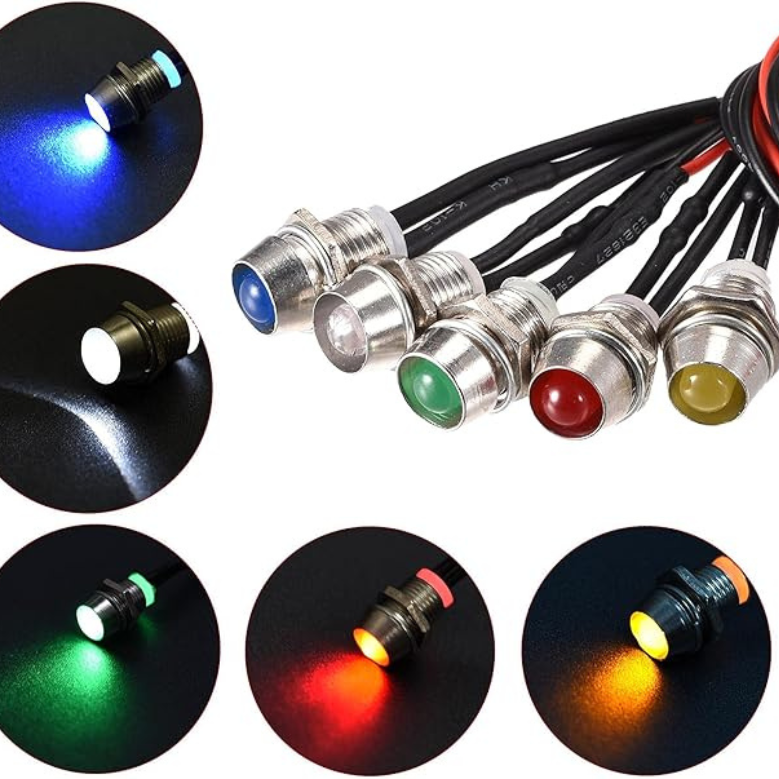 LED Indicator Light 10X 12V Car Motorcycle Truck Dashboard Panel Lamp