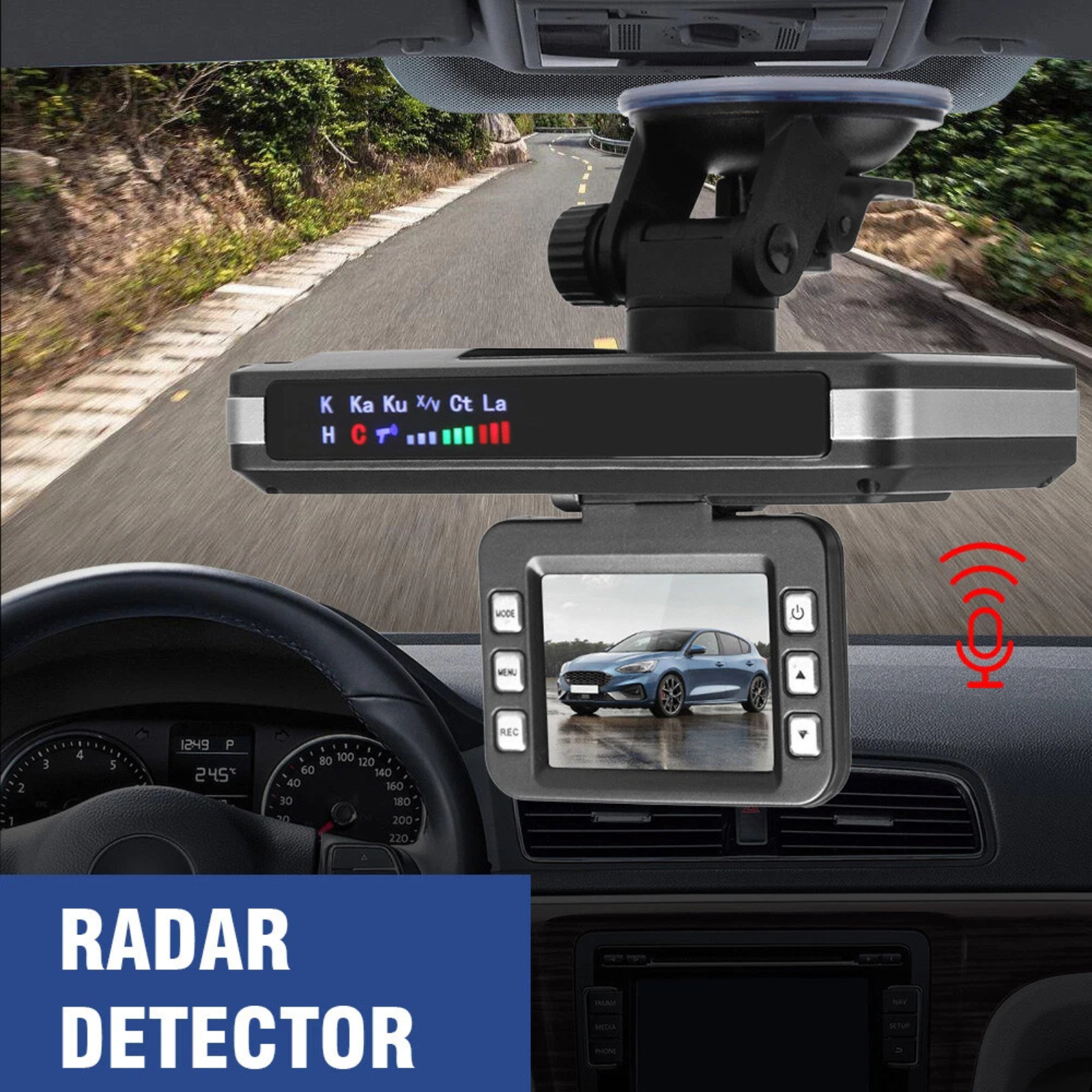 Detector Video Recorder 2 in 1 Car Dash Cam Speed Radar Camera Night Vision DVR