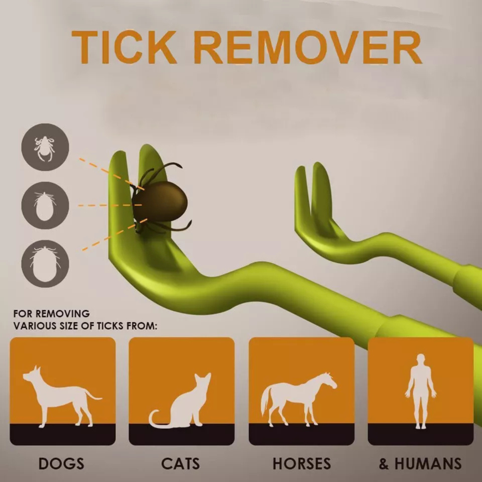Pet Flea Tick Remover Tool Scratching Remover Tool Picker 3x Green