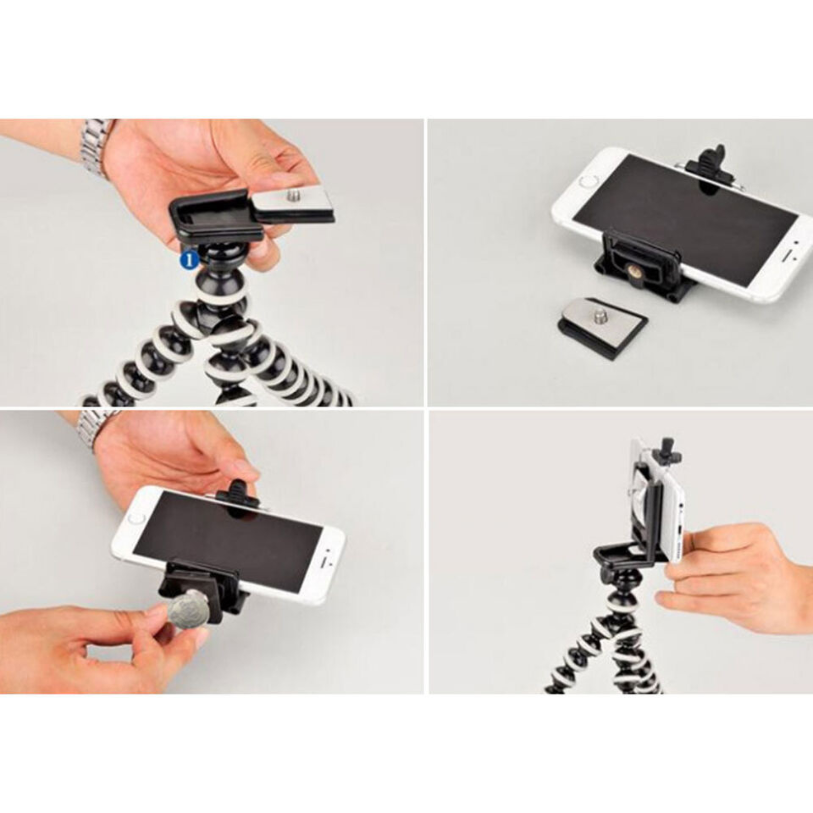 Medium iPhone Samsung 3 in 1 Universal Phone Mount Flexible Octopus Tripod