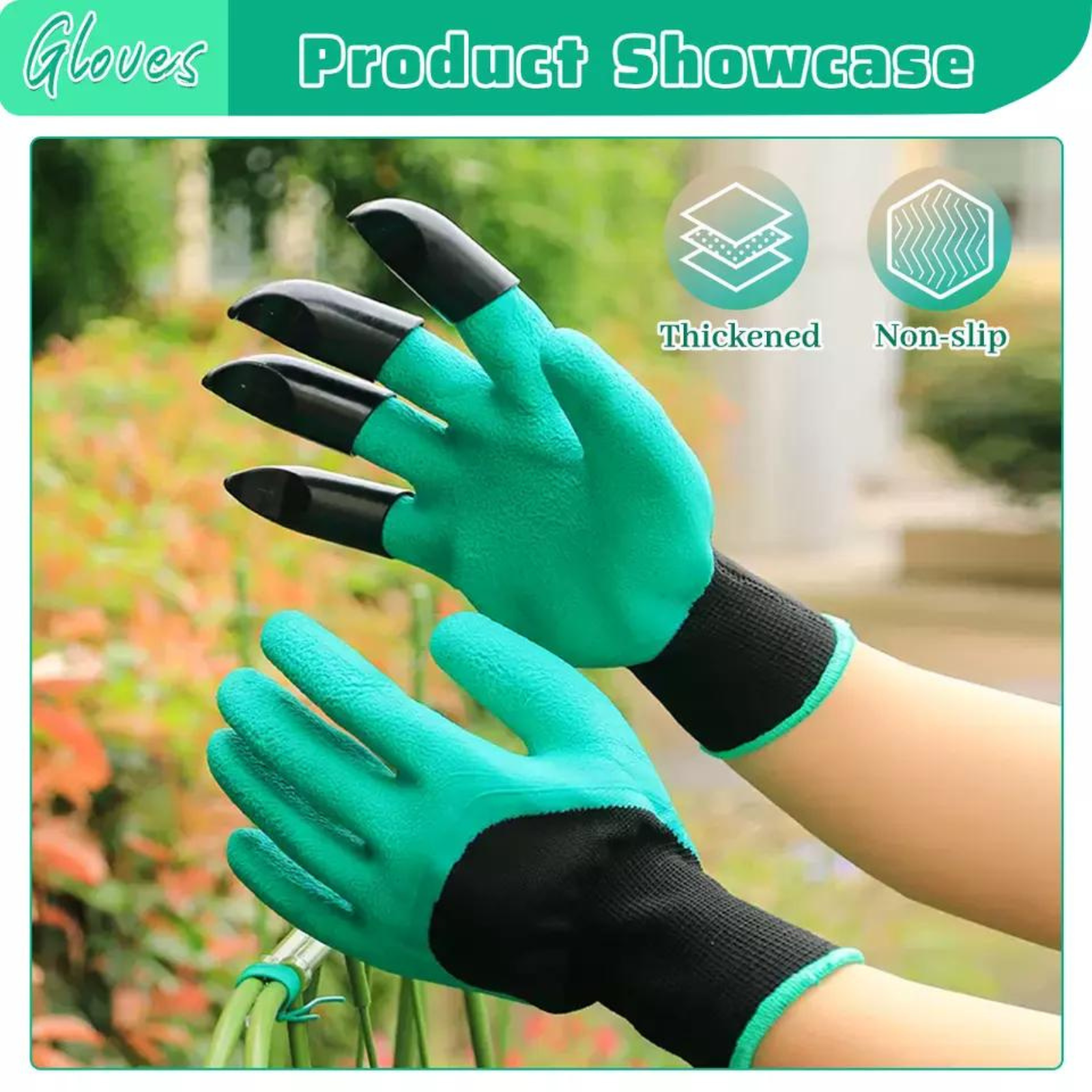 1 PAIR Weeding Safety Grip Women Men Garden Gloves With Claws Outdoor Digging