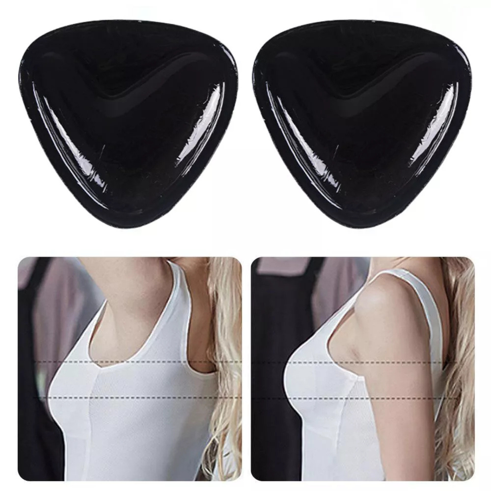 Waterproof Silicone Self Adhesive Bra Small Double Sided Sticky Black Bra