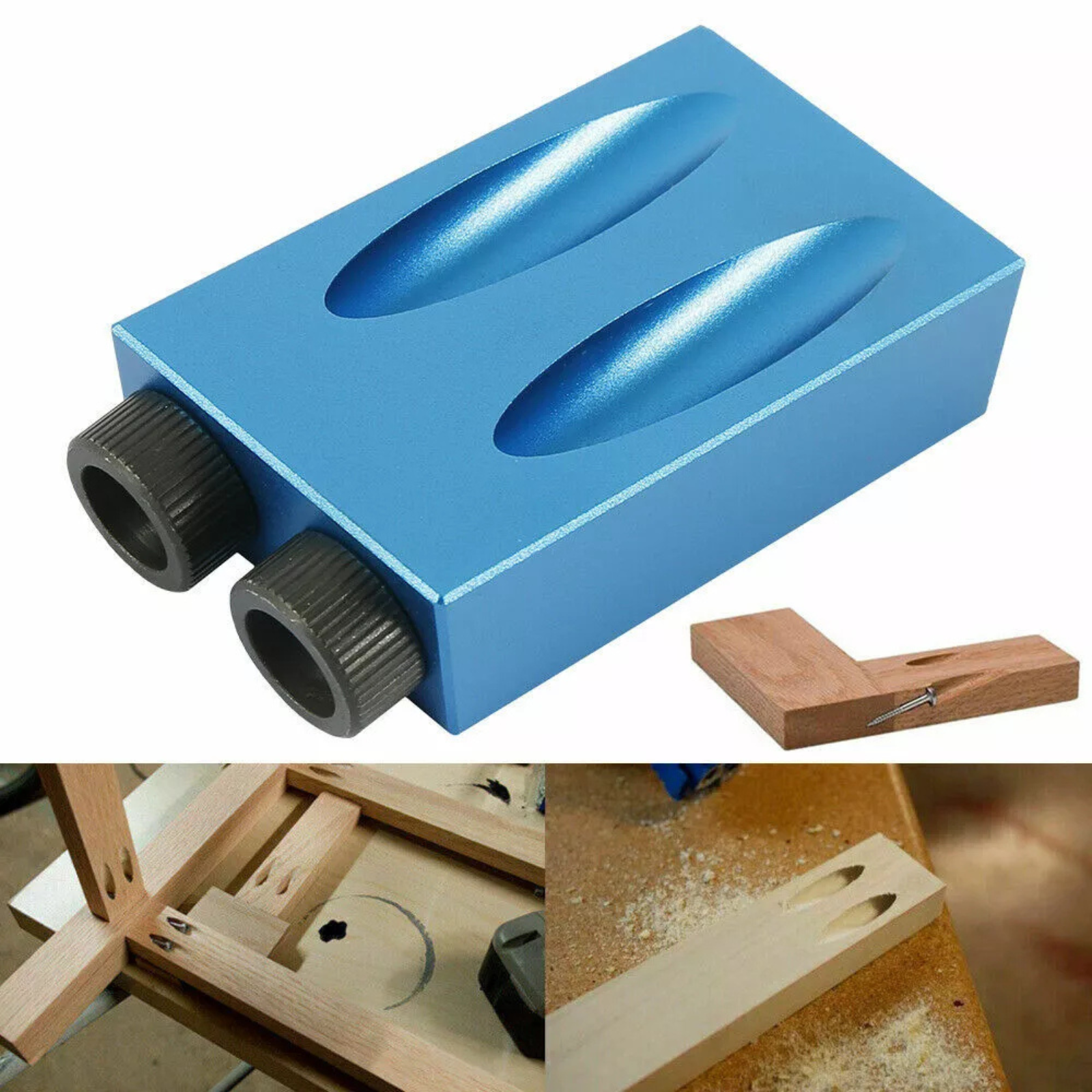 Angle Hole Locator Drill Set Wood Tool kit 57PCS 15° Pocket Hole Screw Jig Dowel