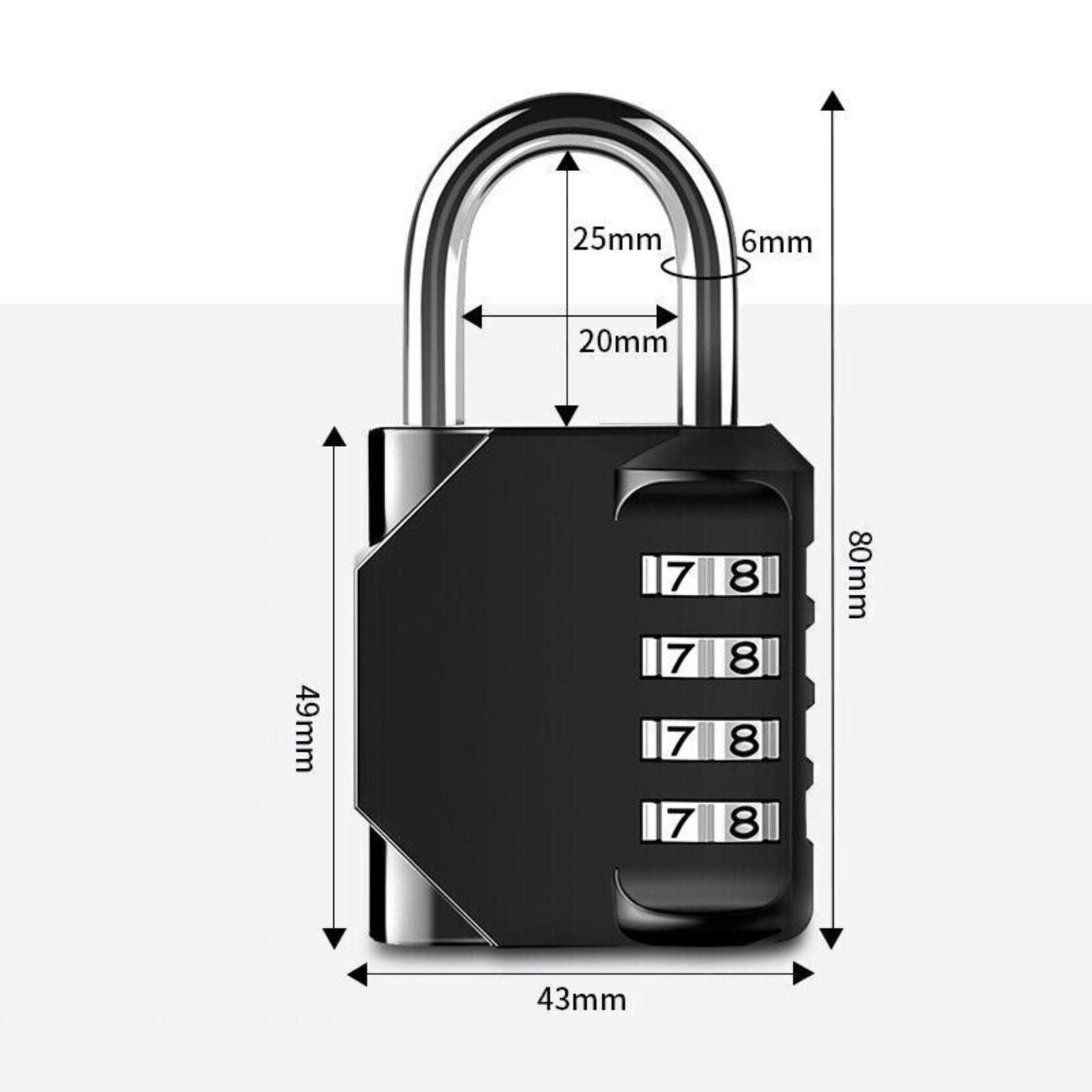 Outdoor Waterproof Padlock Gate Locker Hasp Combination Lock 4 Digit