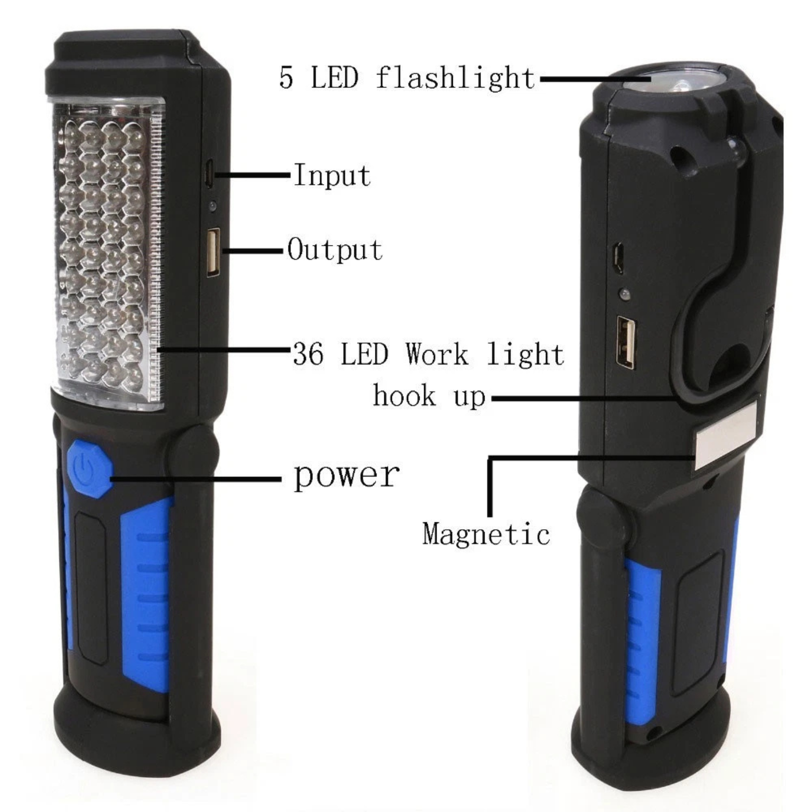 Blue LED COB Hand Torch Car Workshop Inspection Work Lamp