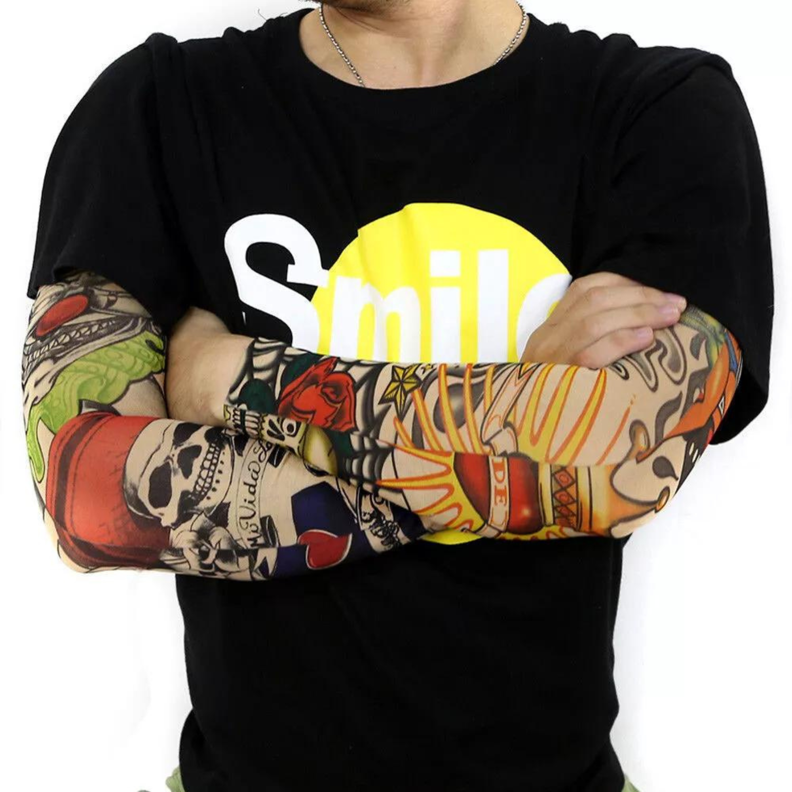 Arm Stockings Protection Cool Nylon 6pcs Men Women Fake Tattoo Sleeve