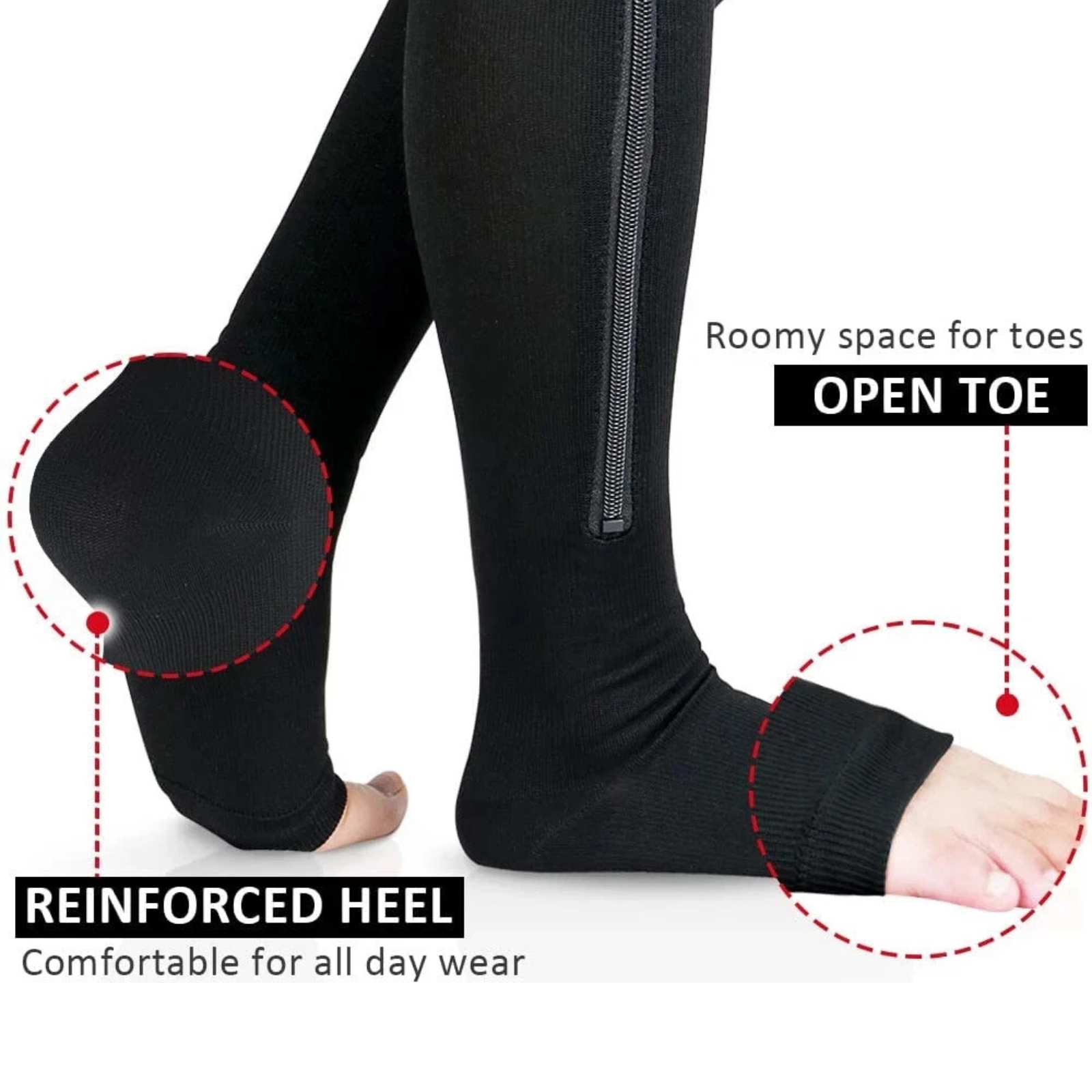 Knee High Compression Socks Support Stockings Circulation Relief Wear