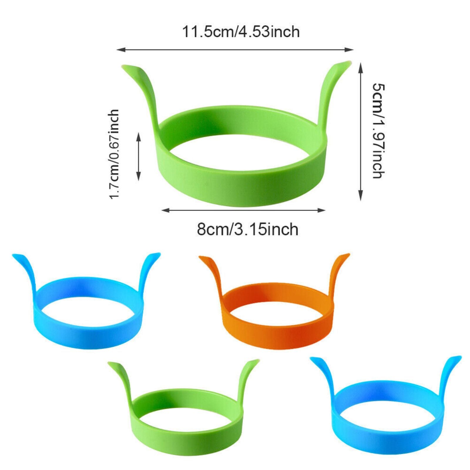 4pcs Non Stick Kitchen Tools Silicone Egg Rings Baking Pancake Handles