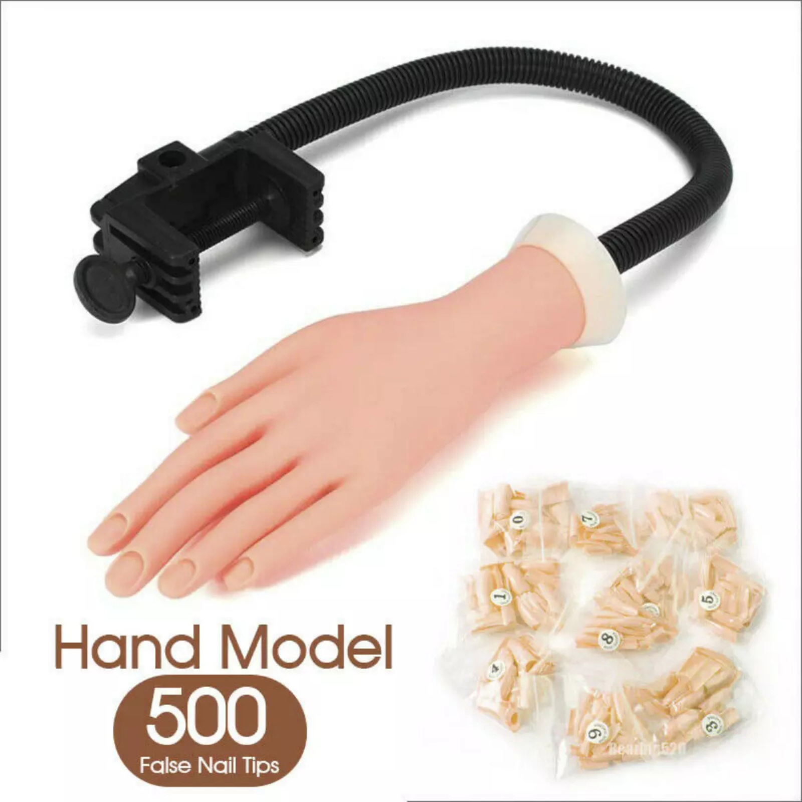 Silicone Style 500 False Nail Hand Refit Replace Flexible Nail Art Practice