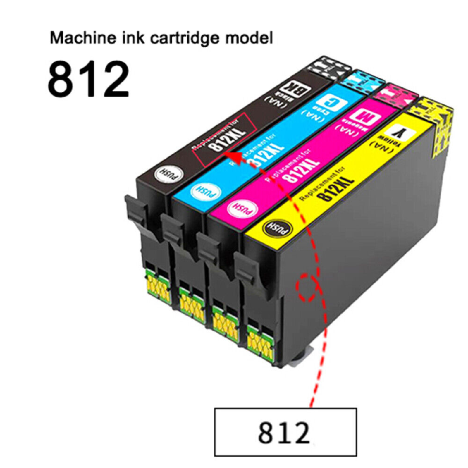 Ink Cartridge EPSON 4x Generic 812XL 812 WF7840 7845 WF4830 WF3820