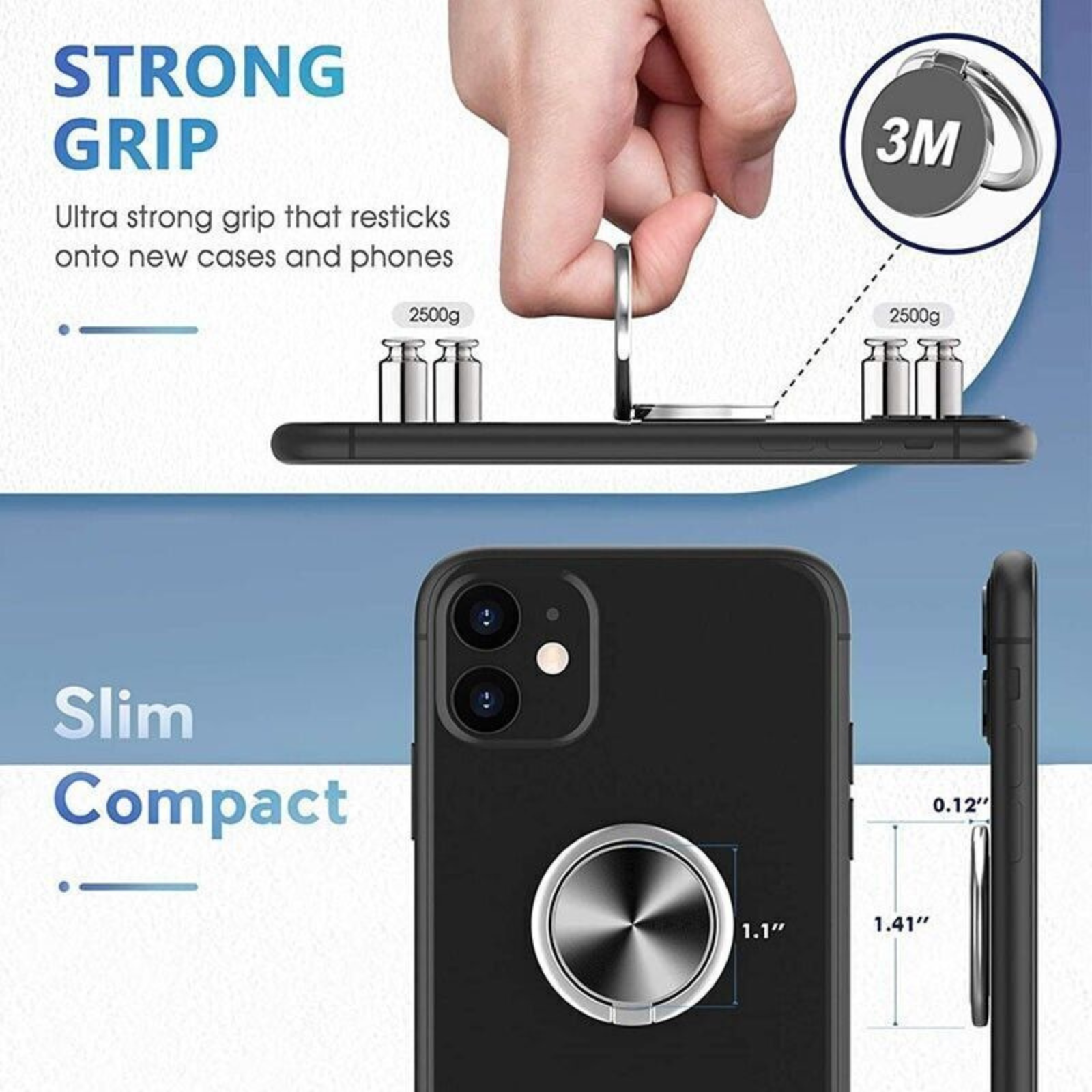 iPhone iPad Mobile Grip iRing Phone Ring Finger Holder Stand Car Mount Hook