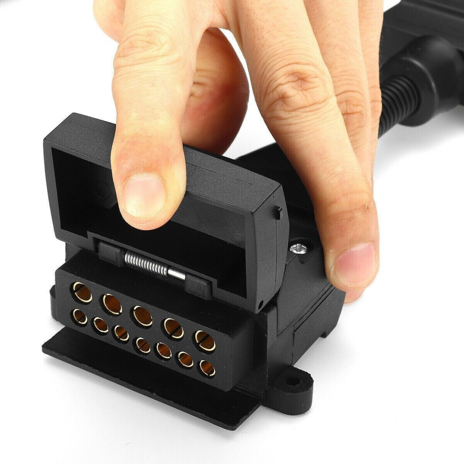 Flat Plug Adaptor Trailer 12 Pin Female Socket To 7 Pin Caravan Wiring Connector