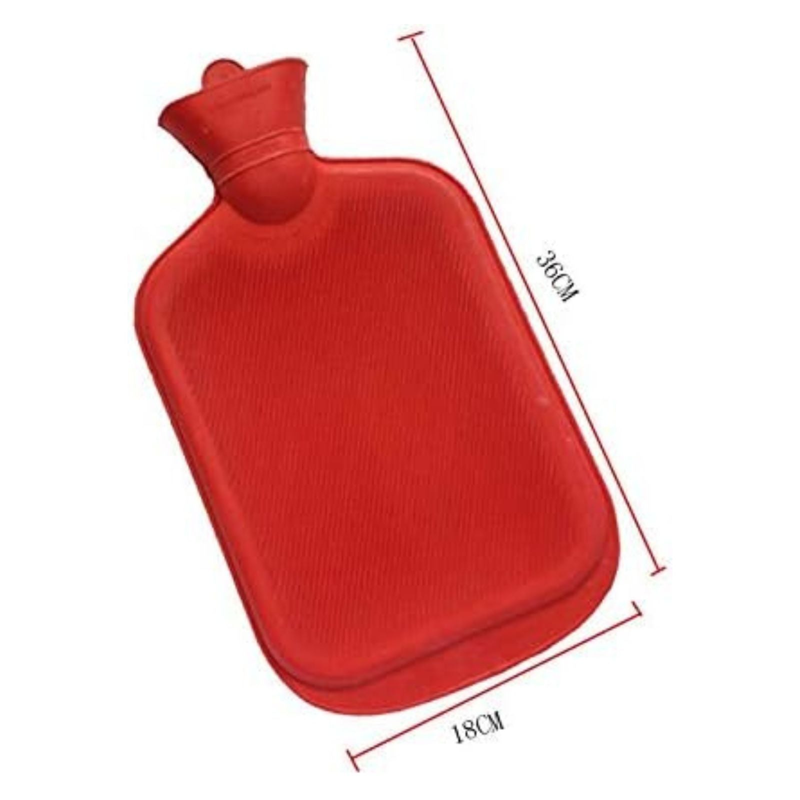 Hot Water Bottle Red Relaxing Warmer Natural Rubber 2L Bag Warm Winter