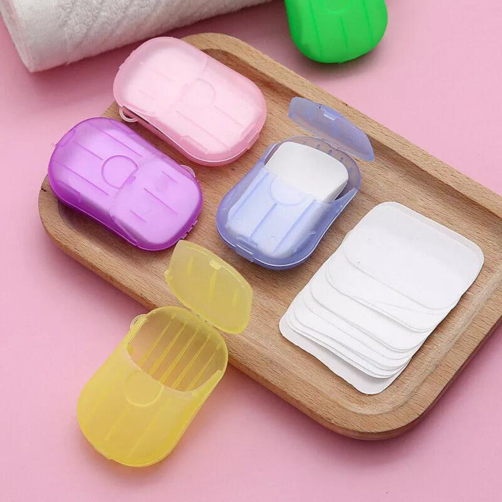 Scented Foaming Paper Soap Hand Bath 100PCS Portable Washing Slice Sheets
