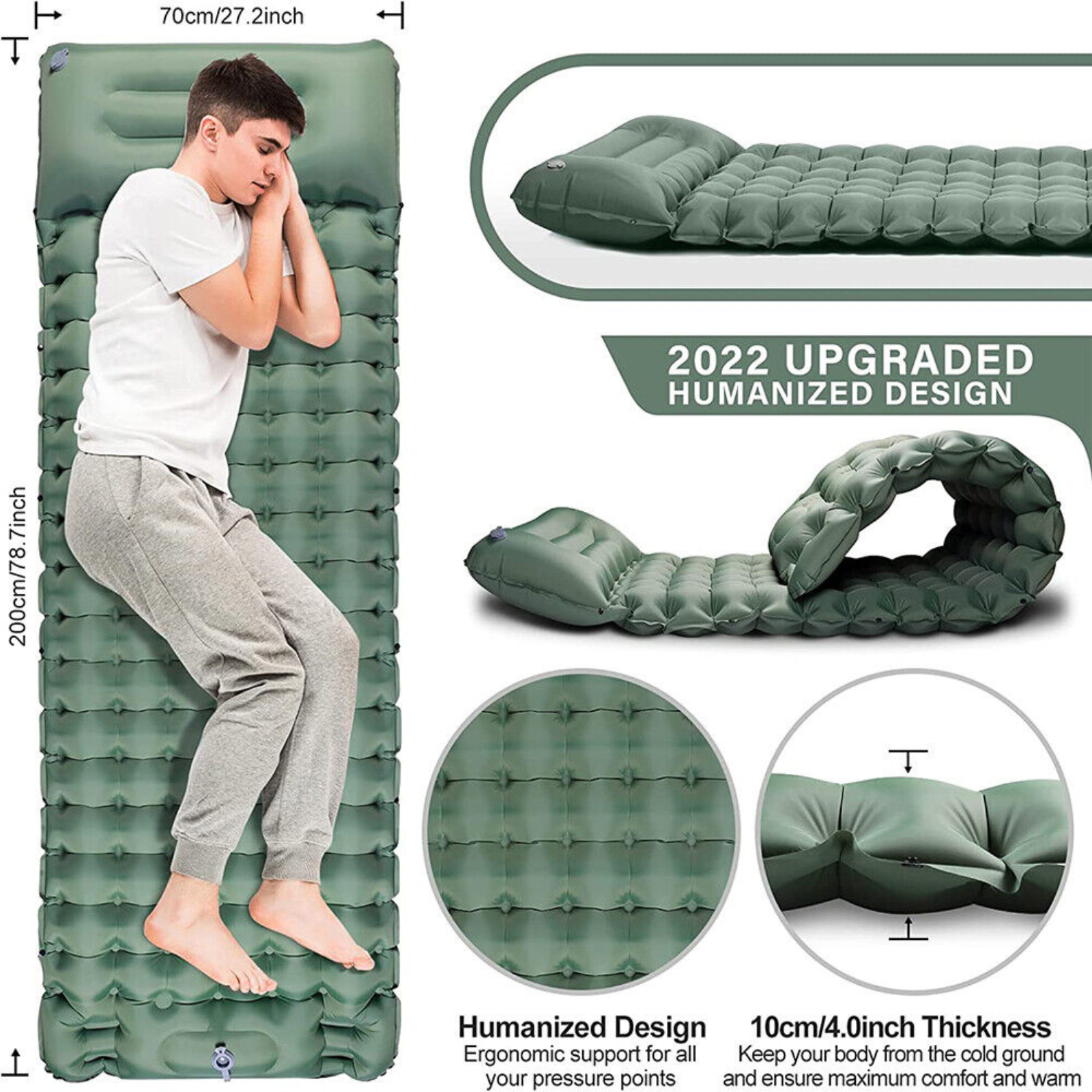 Inflatable Sleeping Mats Outdoor Air Bed Beds Camping Single Mattress With Bag