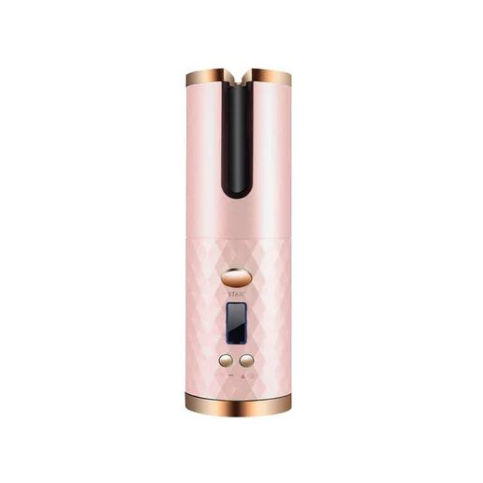 Pink Wireless Ceramic Hair Waver Curling Iron LCD Cordless Auto Rotating Curler