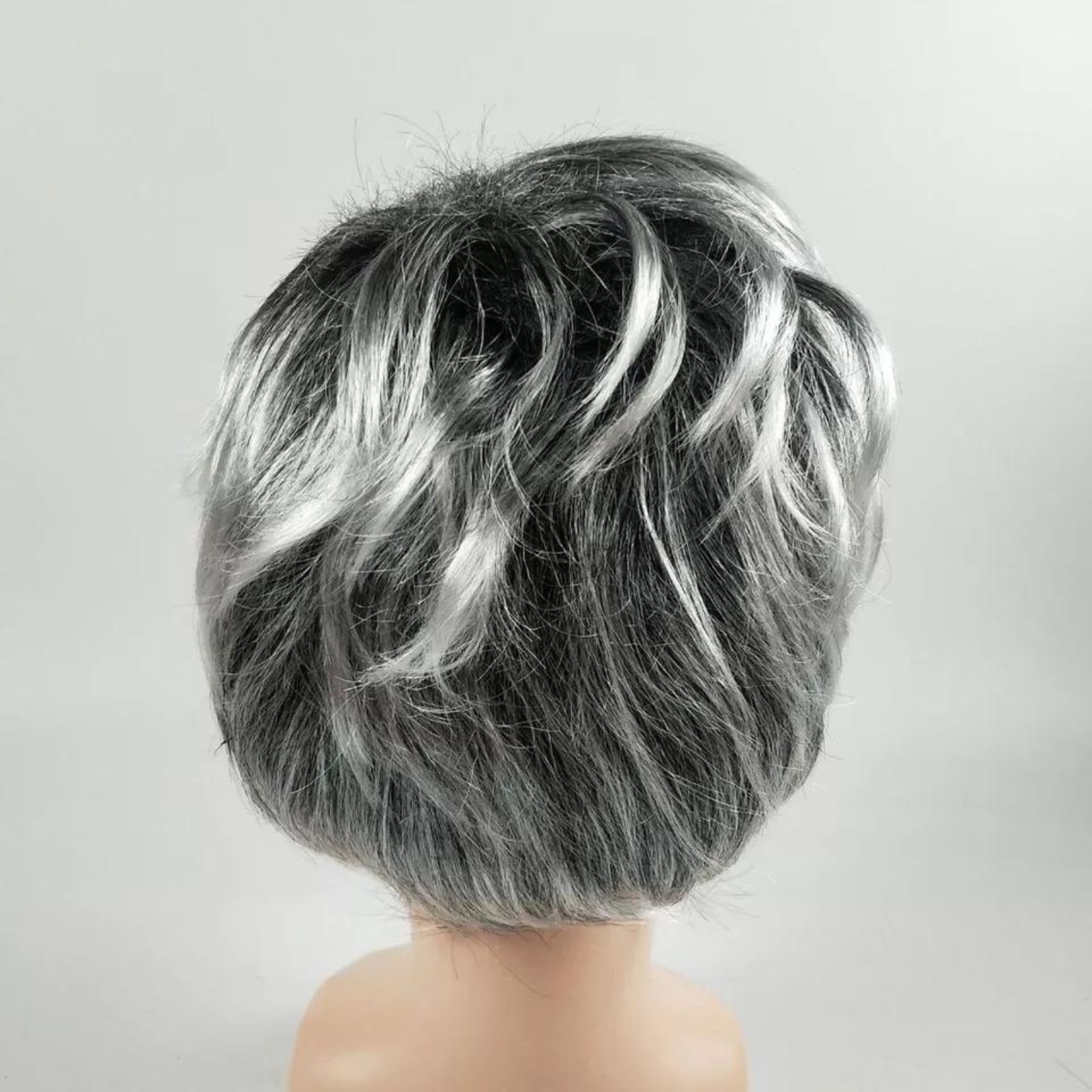 Cosplay Costume Hair Old Men's Elder Man Silver Gray Short Wig Hairnet