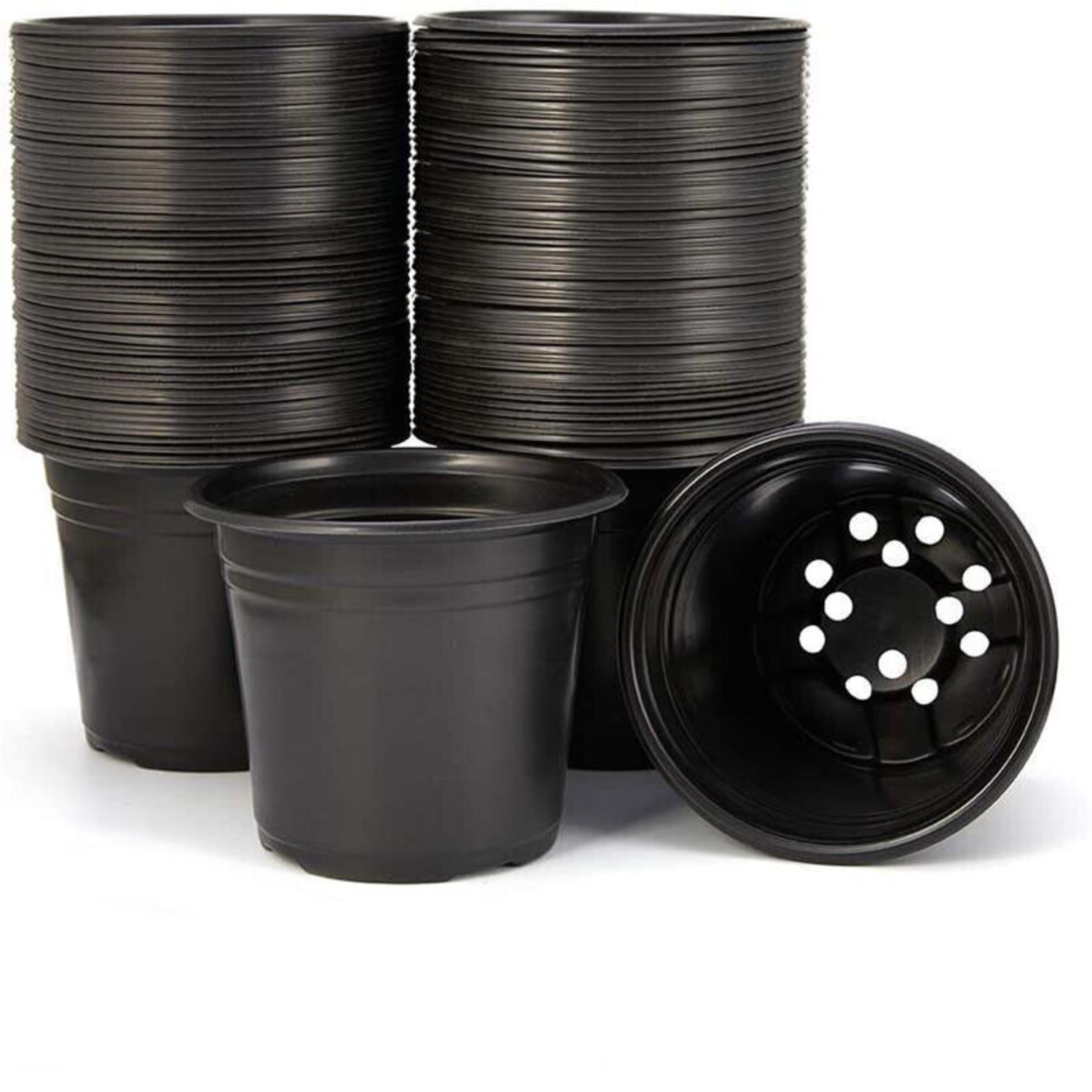 Black Plant Pots Nursery Seedlings Growing Garden Plastic Plant Flower Pots