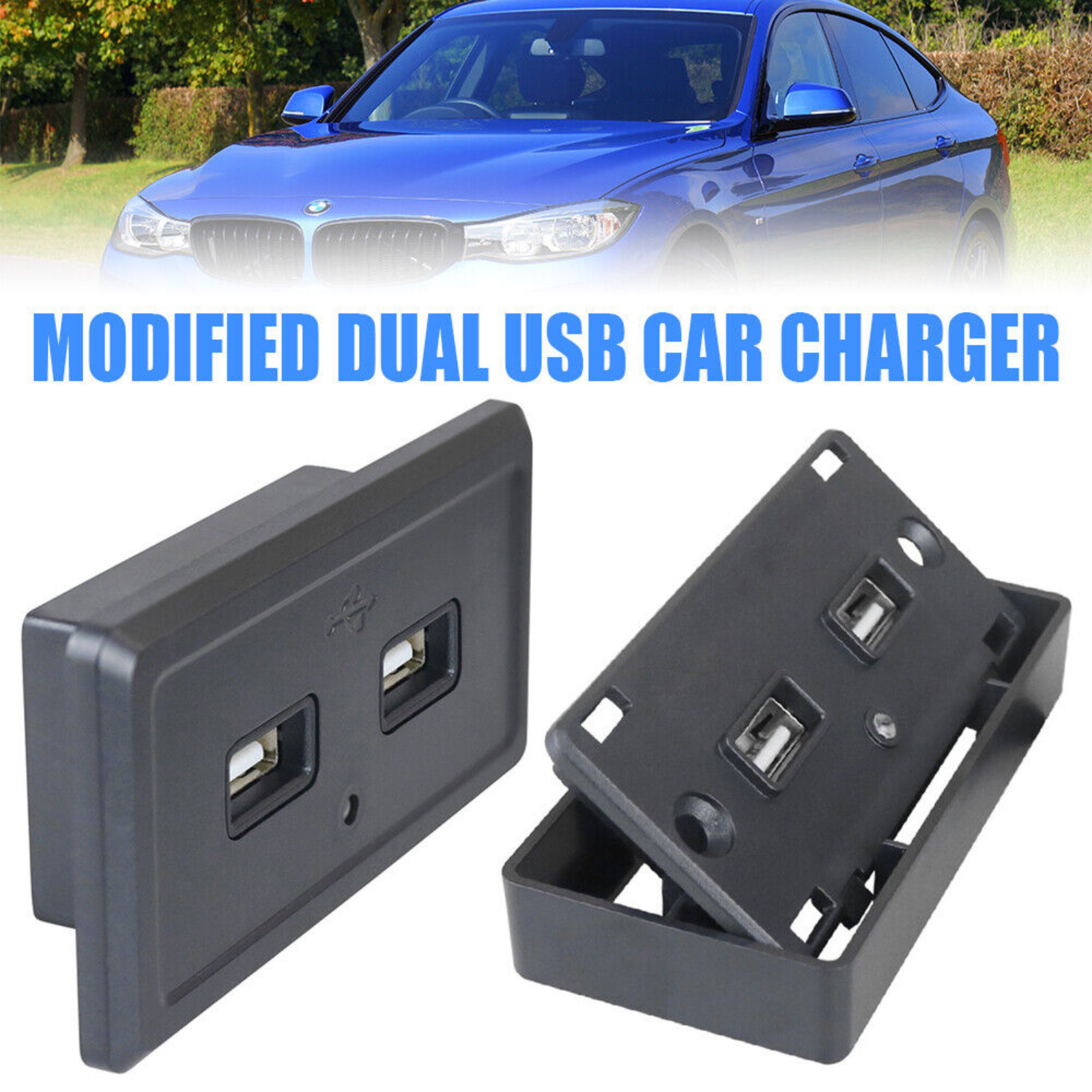 Socket Power Outlet 3.1A Dual USB Fast Charger Panel 12V Motorcycle Car RV
