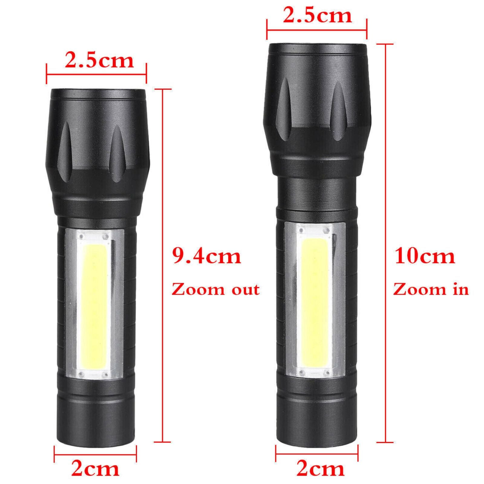 1200000lm LED Flashlight USB Rechargeable Tactical Light 2pcs Super Bright Torch