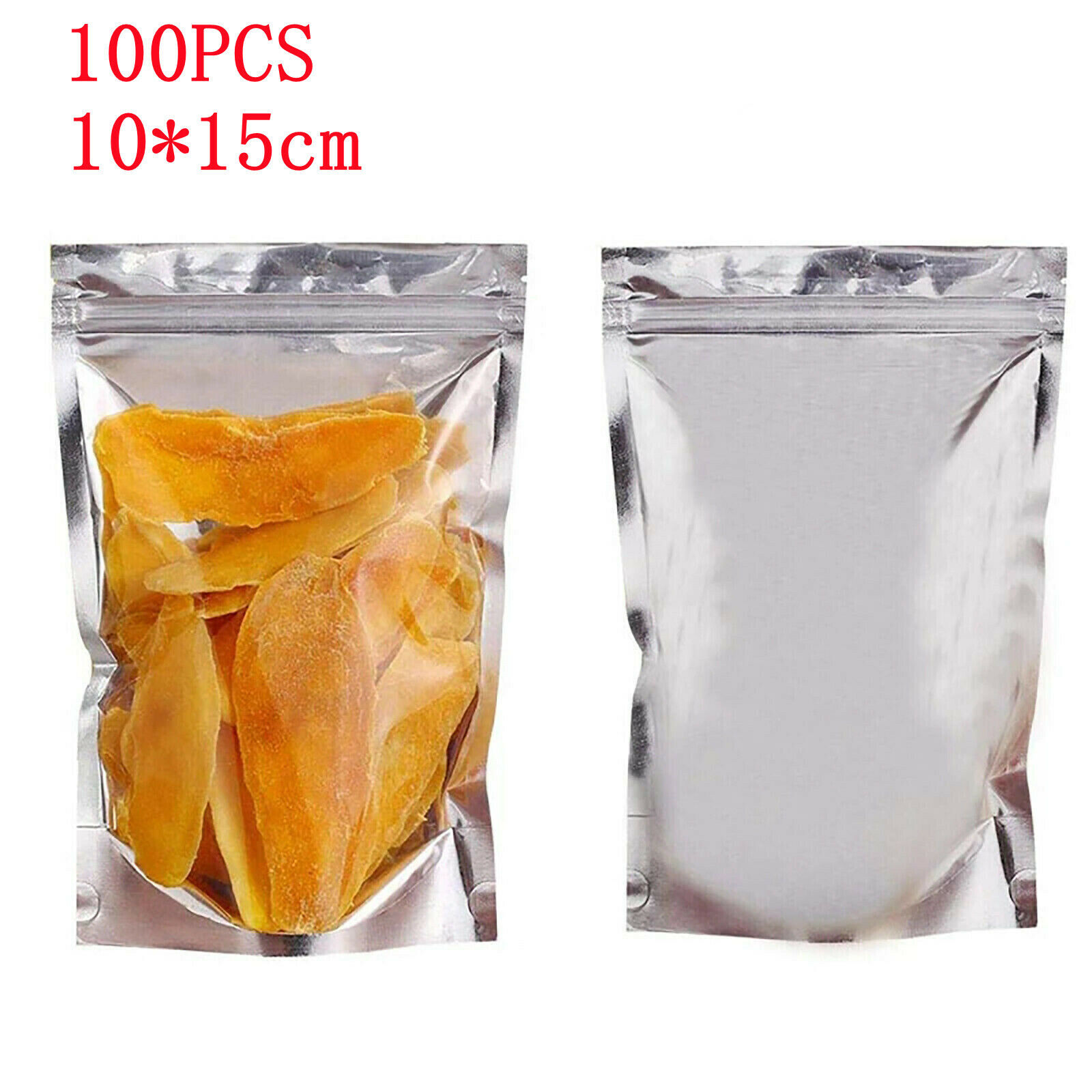10x15cm Food Packaging Zip Seal Bags Aluminum Foil Mylar Stand Up Pouches Bags