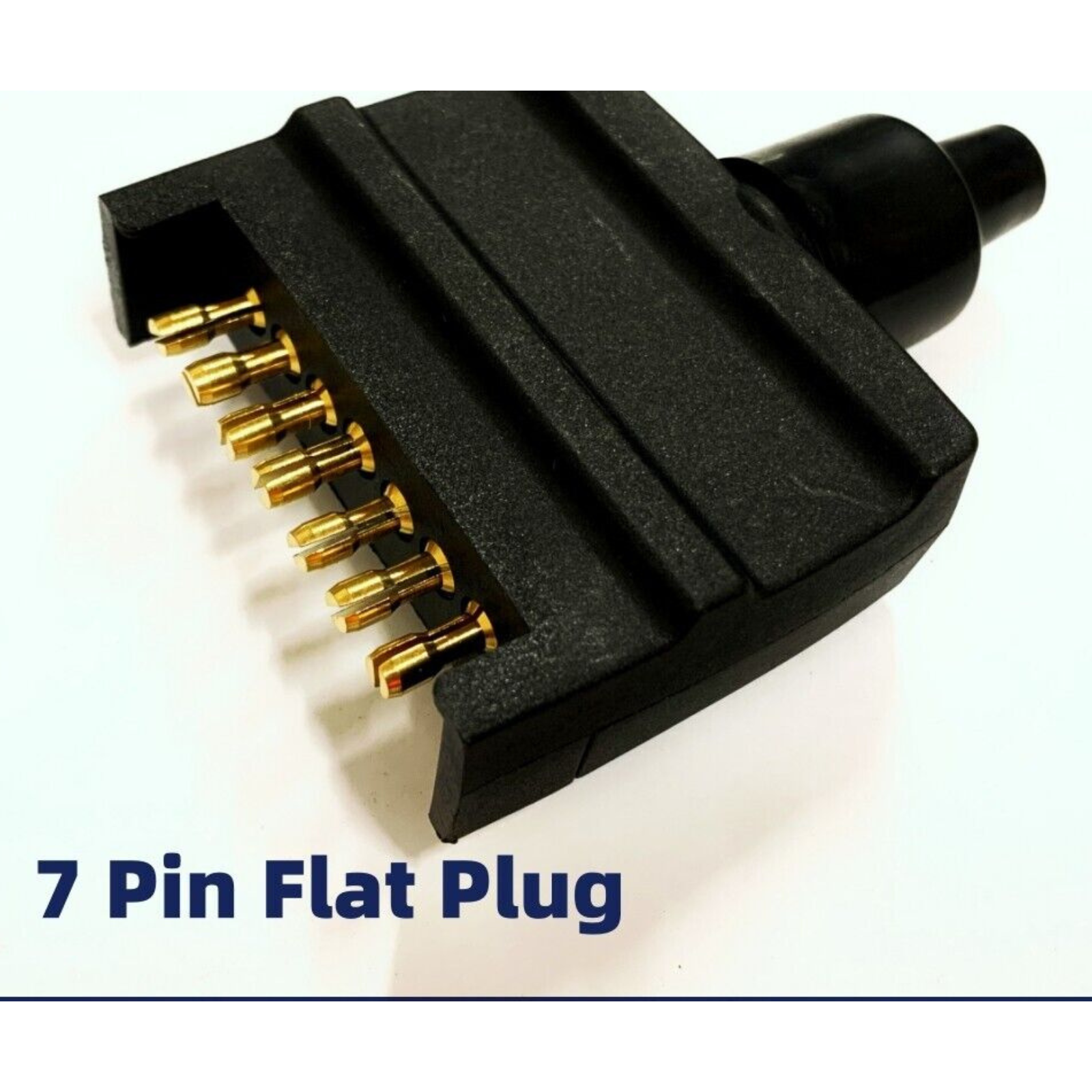 Male Connector In-Line Trailer Plug 7 Pin Flat Plastic