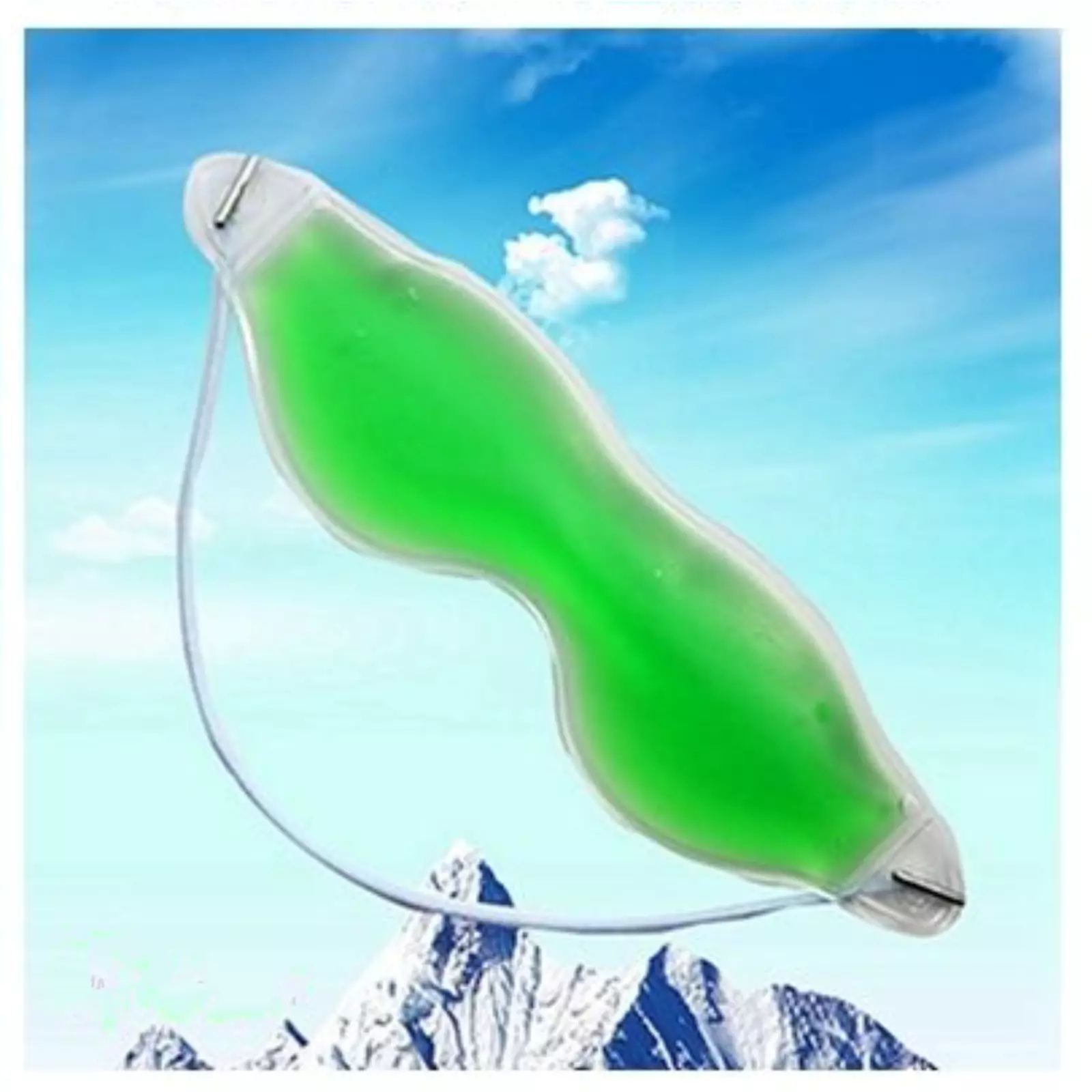 Ice Cool Pad Puffiness Headache Relaxing Gel Eye Mask Warm Hot Heat Green 1x