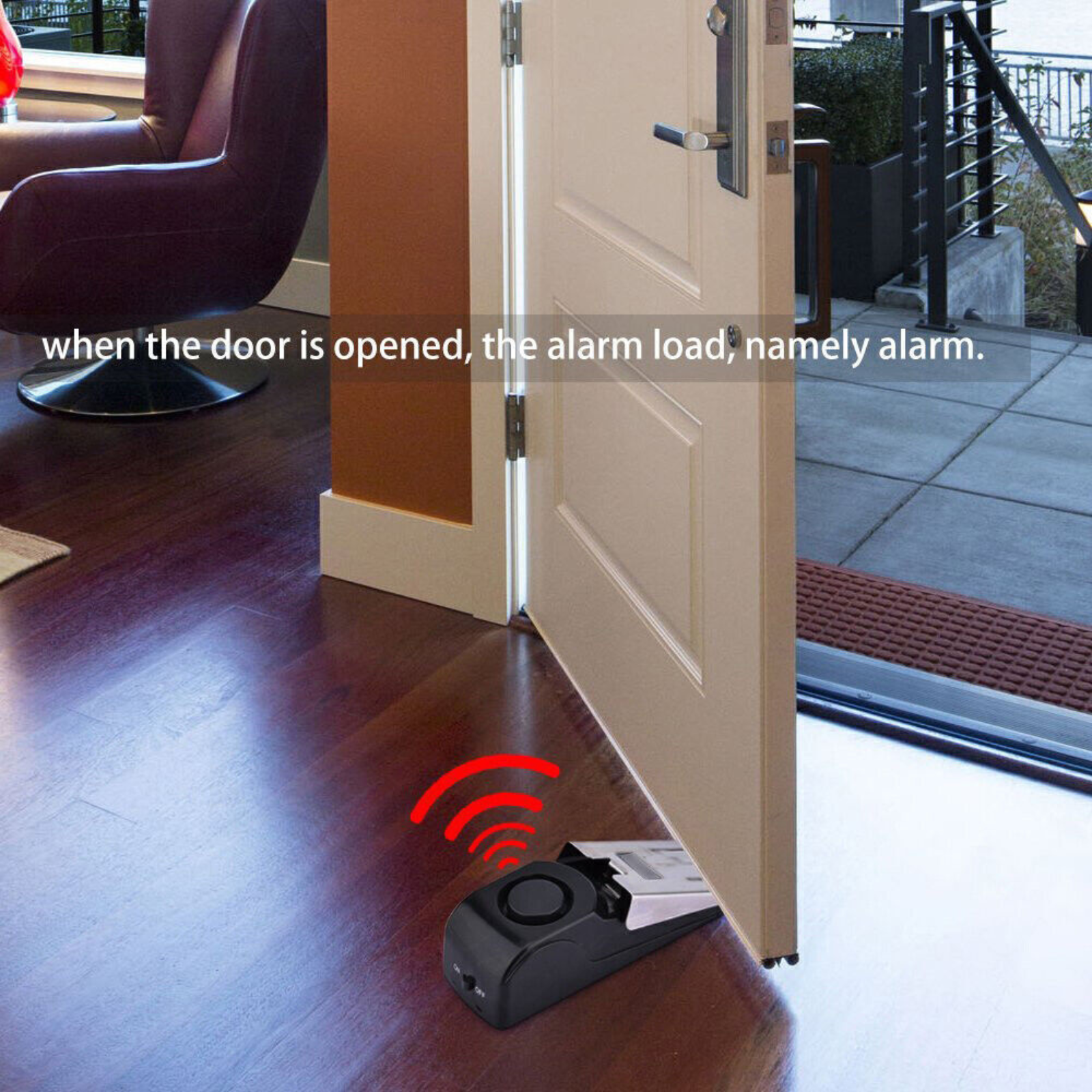 Portable System Safety Wedge Alert Door Stop Alarm Wireless Home Travel Security
