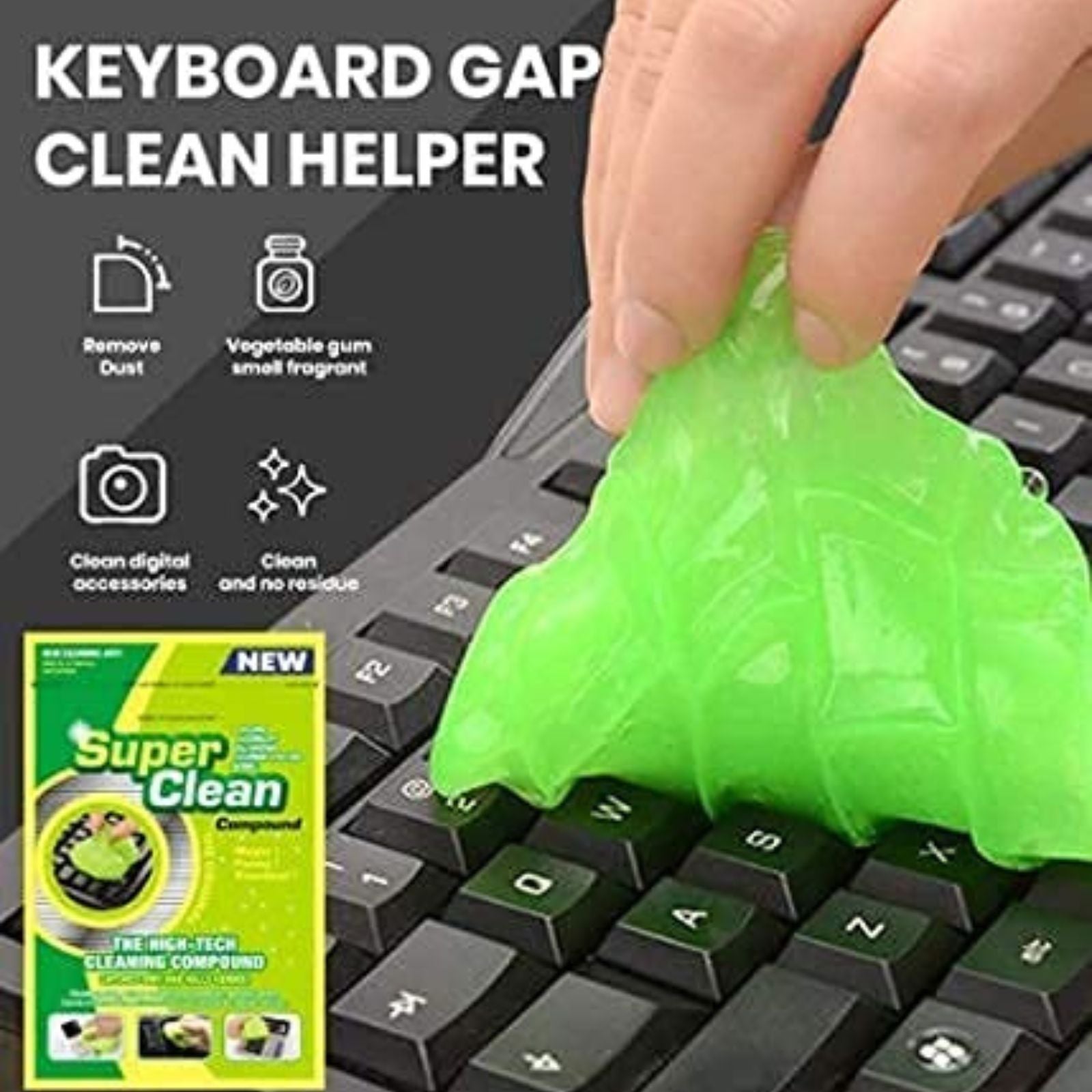 Green Slime Laptop Keyboard Car Super Clean Magic Gel Dirt Cleaner
