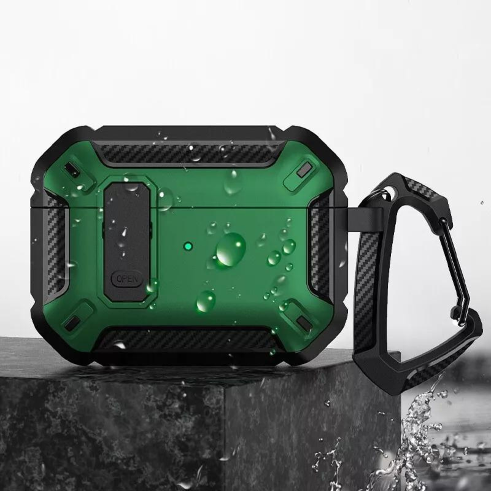 Black Green Airpods Pro Heavy Duty Shockproof Cover Apple Case Armor Earphone