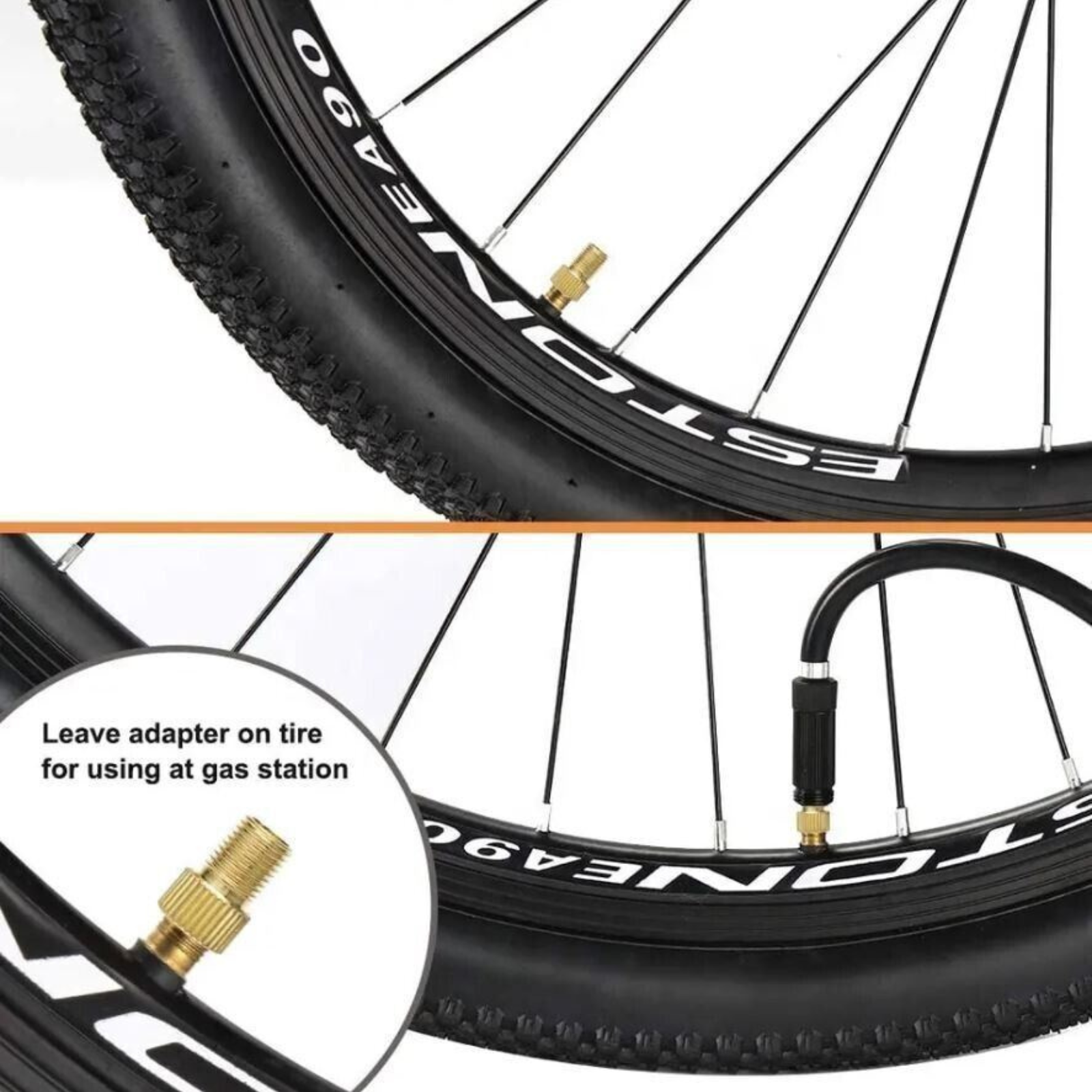 Adapters Converter Brass Valve Pump Connector Bicycle Presta to Schrader Bike