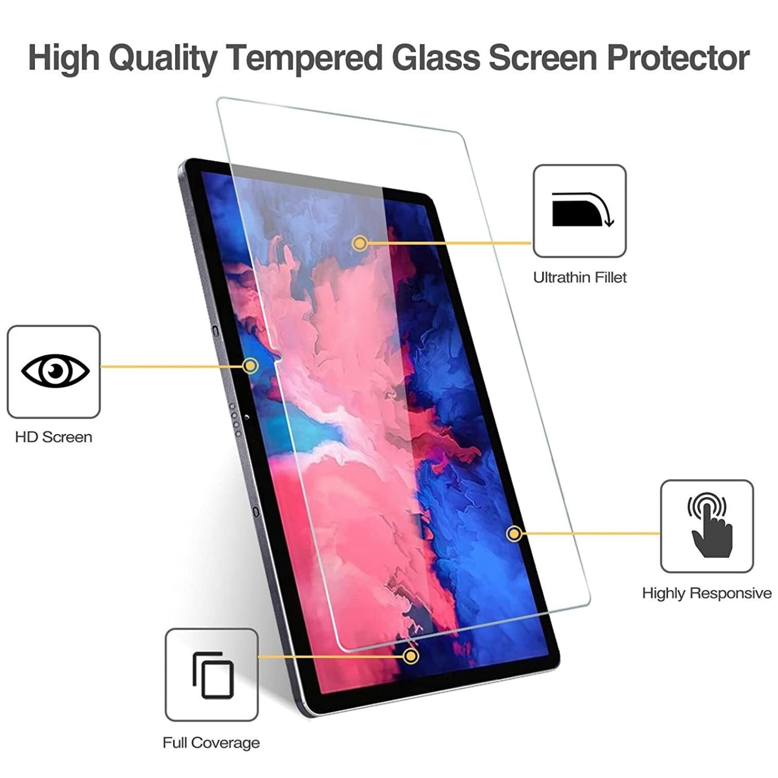 2pcs Tempered Glass Screen Protector For Lenovo Tab P11 2nd Gen