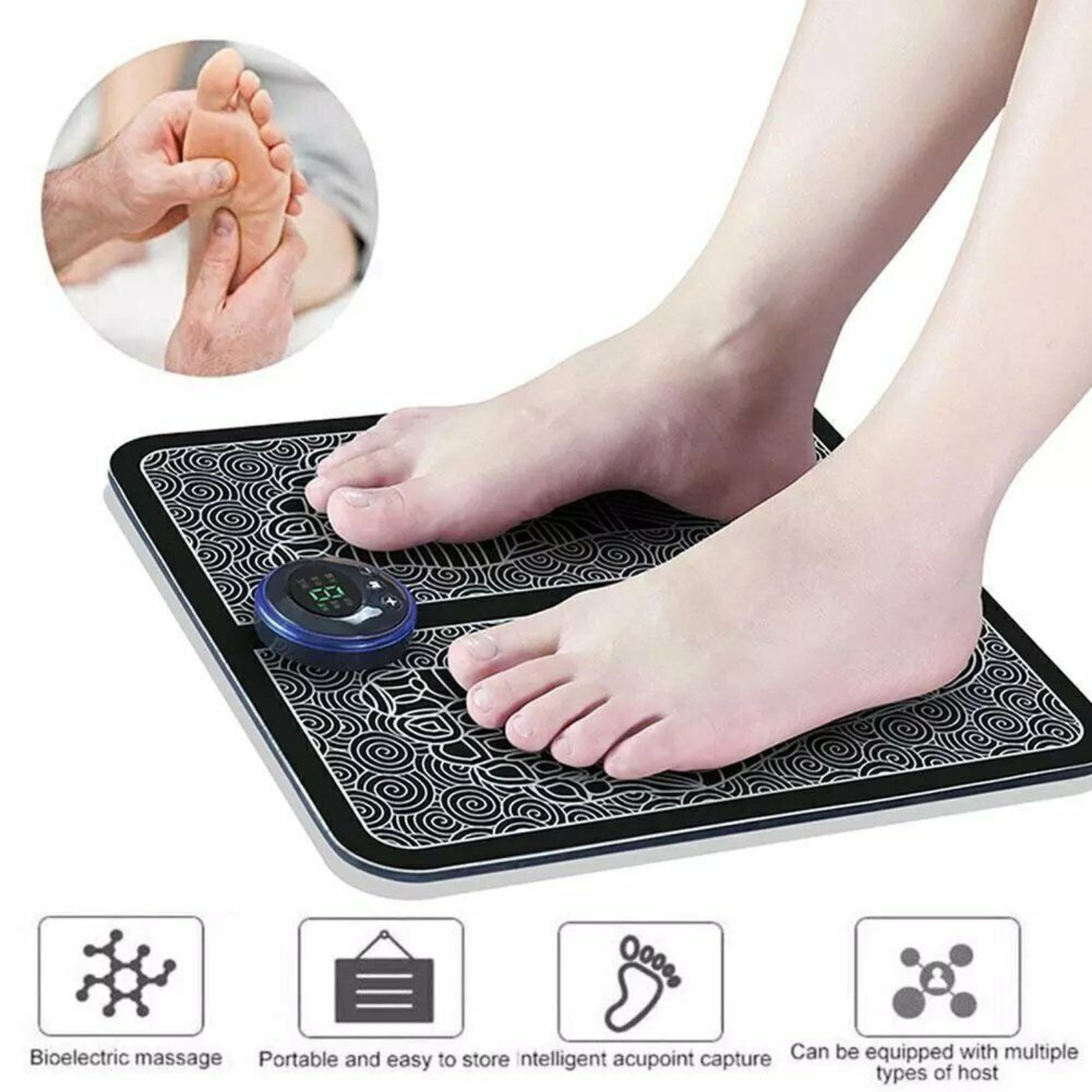 Feet Massage Mat Electric Foot Massager EMS Circulation Booster USB Rechargeable