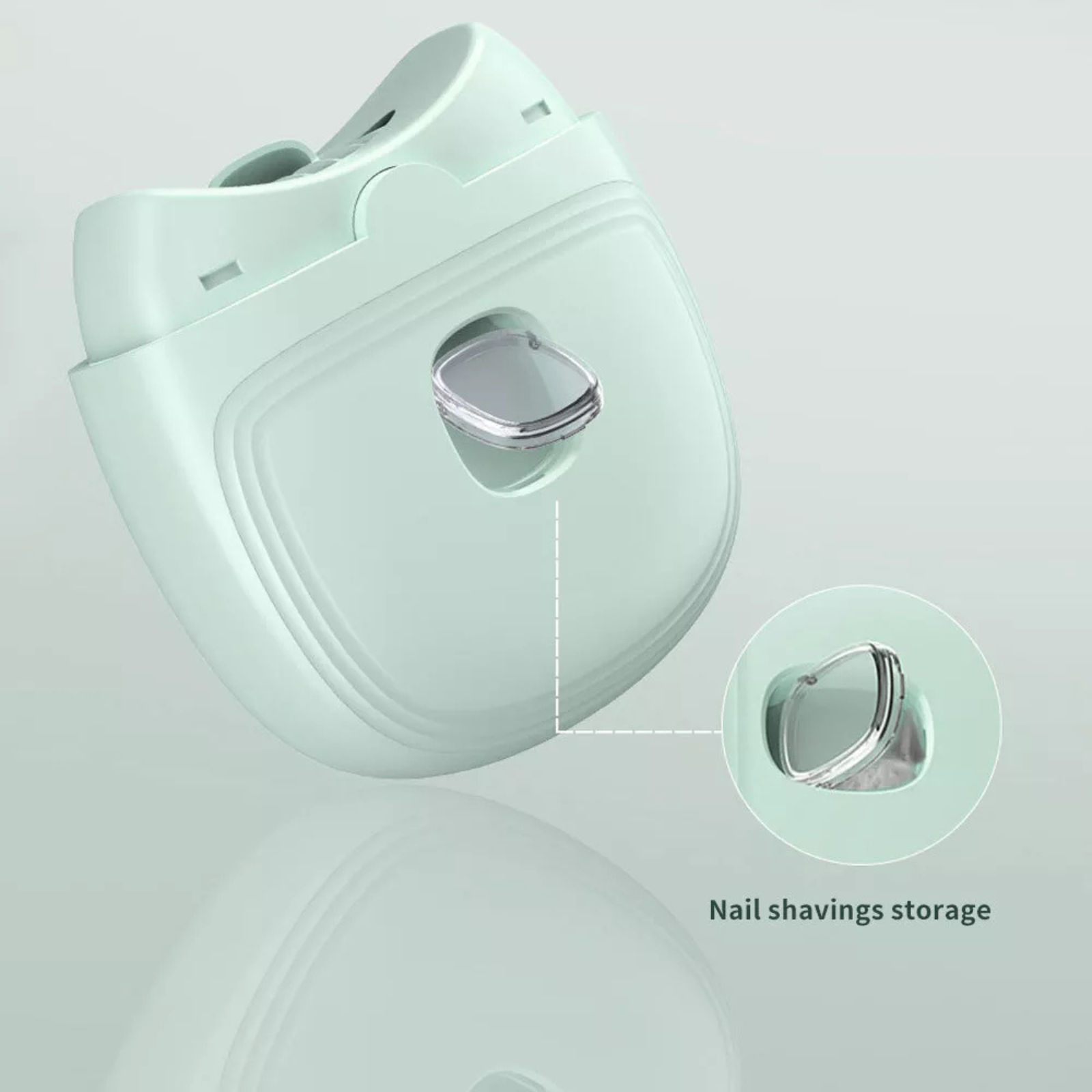 Nail Cutter With Light 2 Speeds Auto Trimmer Fingernail Clippers Tea Green