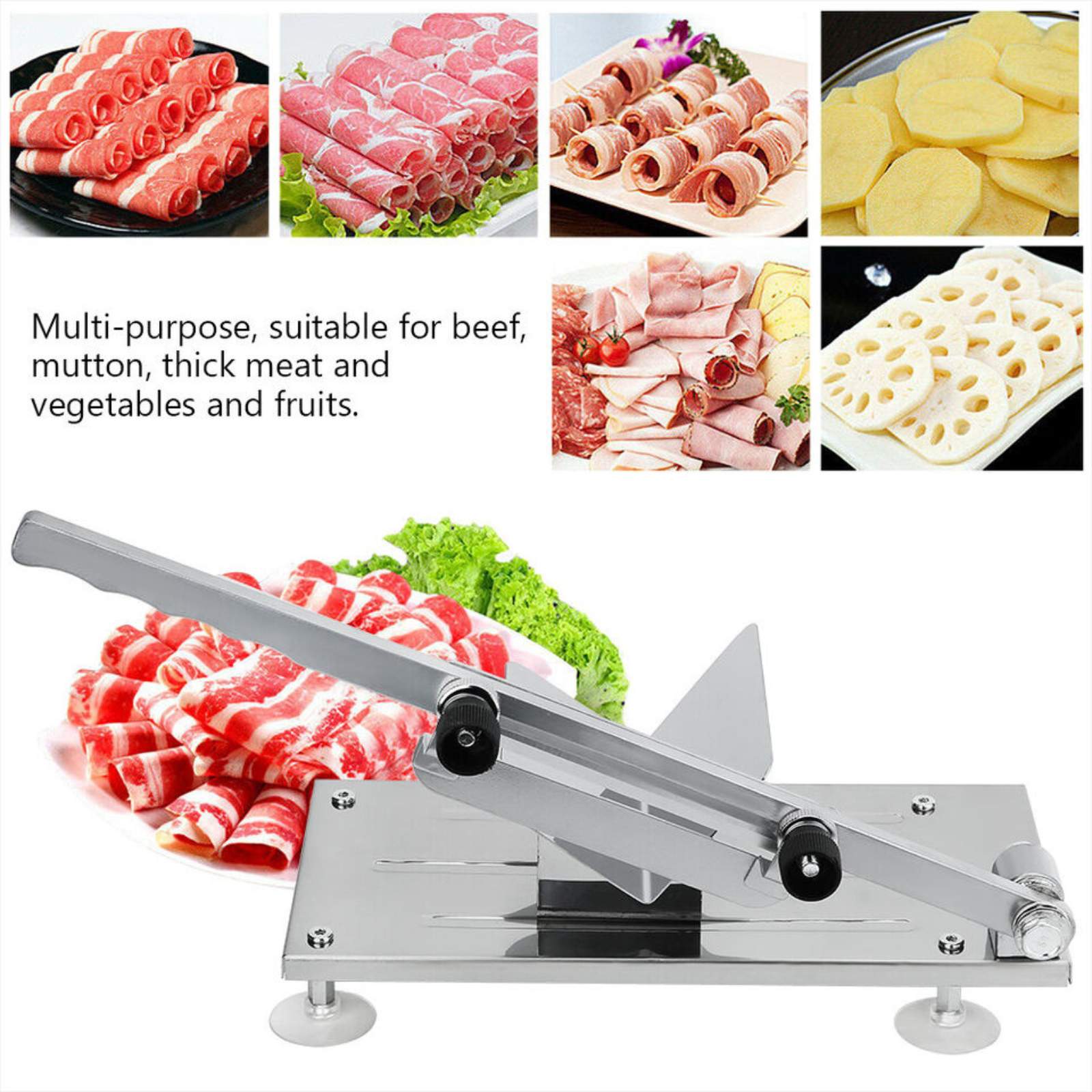 Cutter Machine Beef Vegetable Roll Slicing Commercial Meat Slicer Bone