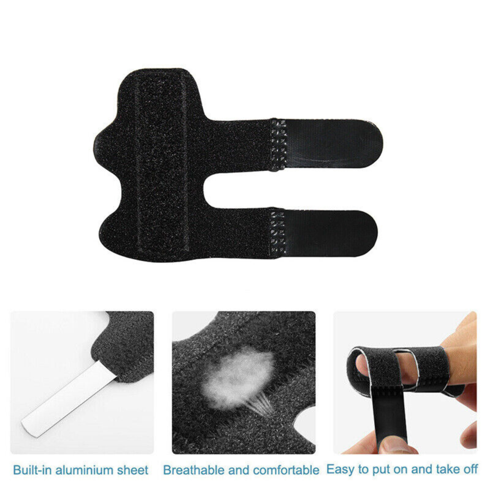 Joint Fix Pain Corrector Black Adjustable Finger Brace Splint Support Trigger