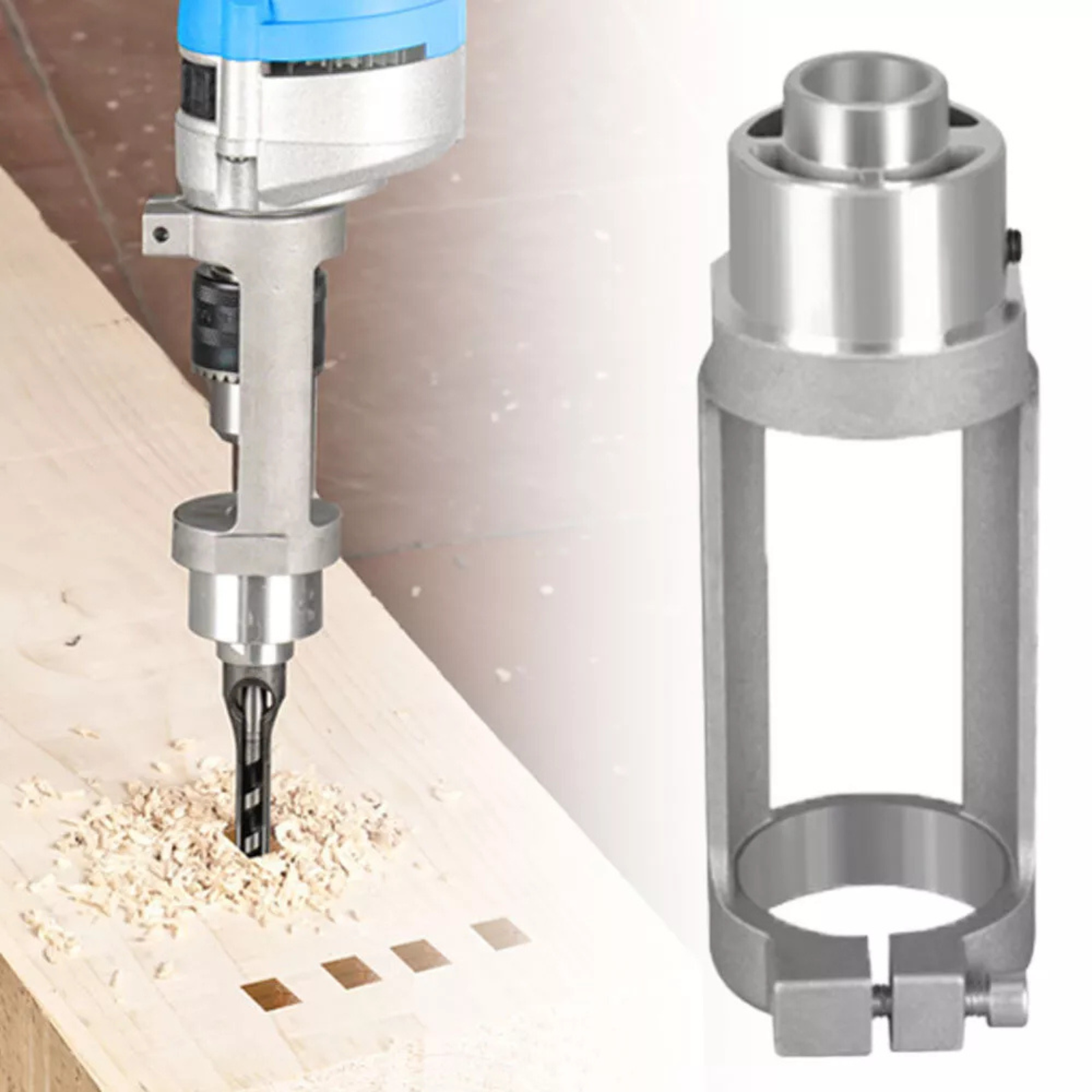 Durable Mortise Tool Square Hole Drill Bit Adapter Mortising Attachment