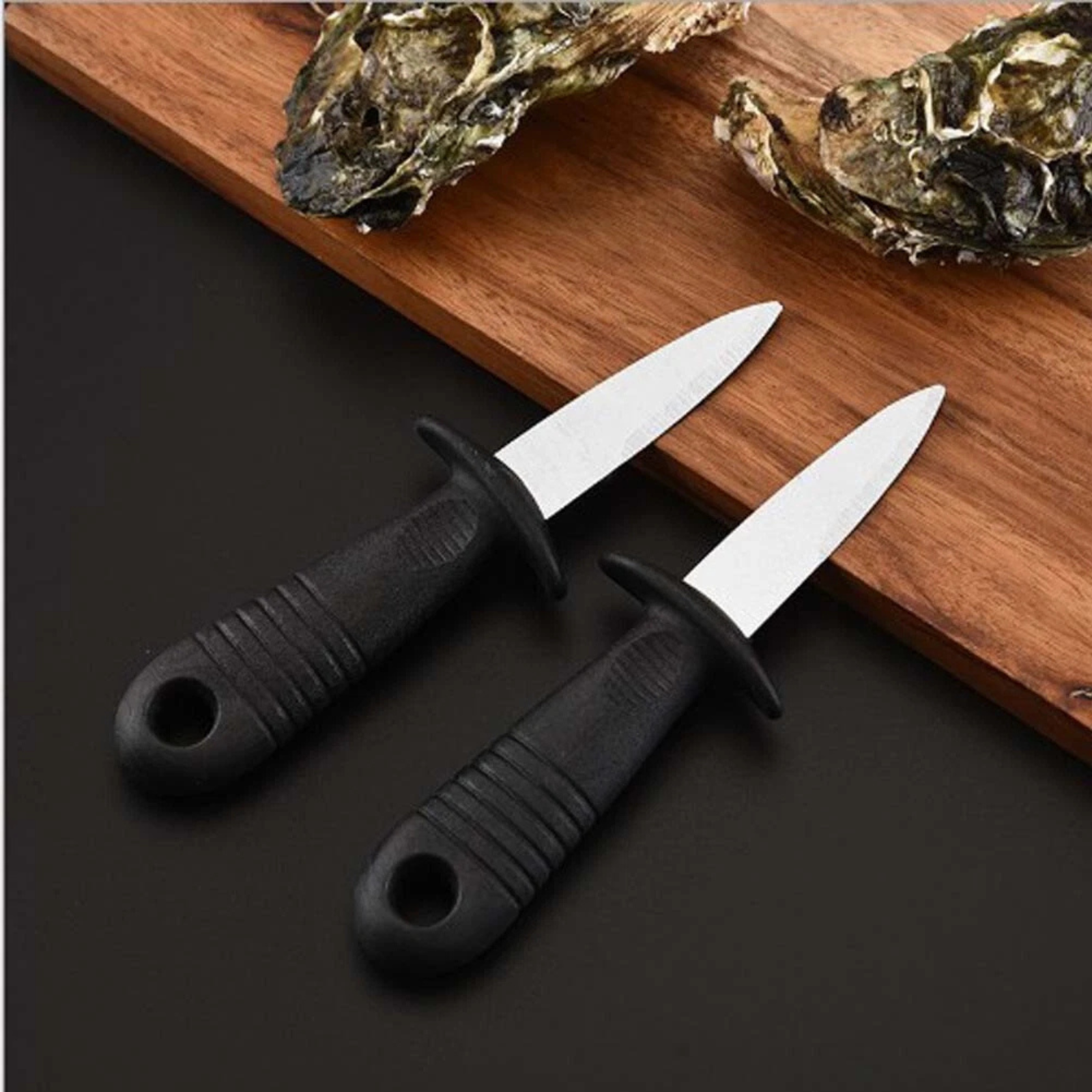 2 Set Shucking Knife Oyster Piece Two Non Slip Handle with Grip