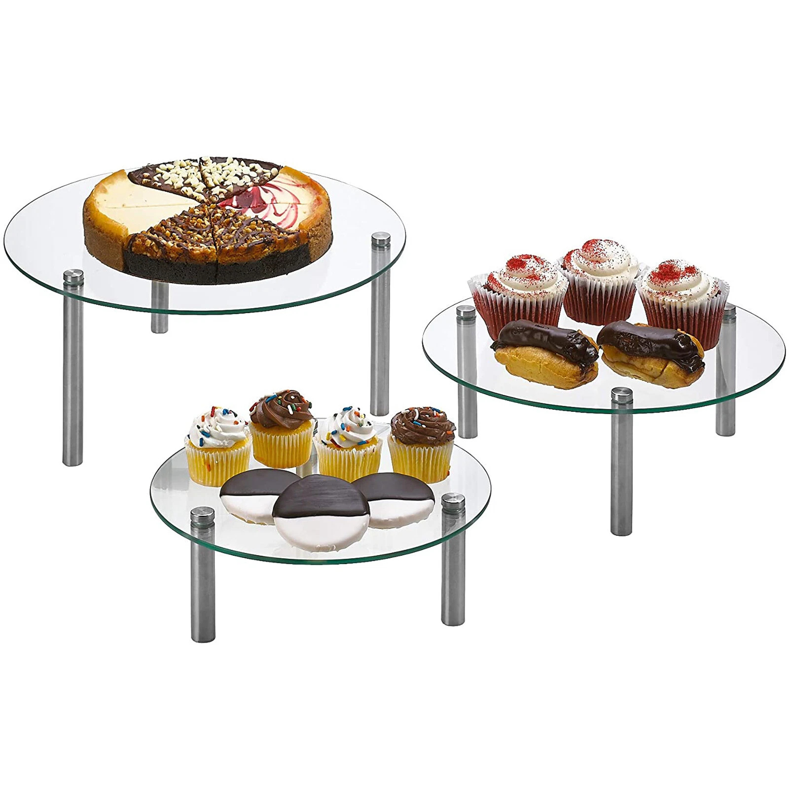 3Tier Round Cupcake Cake Stand Acrylic Clear Stylish Dessert Display