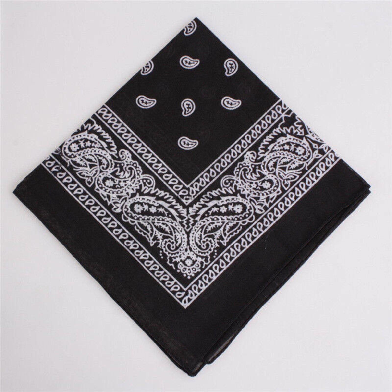 Paisley 100% Cotton Black Bandanas Head Wrap Durag Summer Scarf
