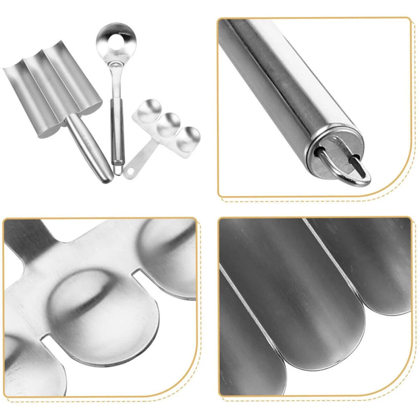 Fish Ball Mold Shrimp Slider Meat 3PCS Stainless Steel Meatball Maker