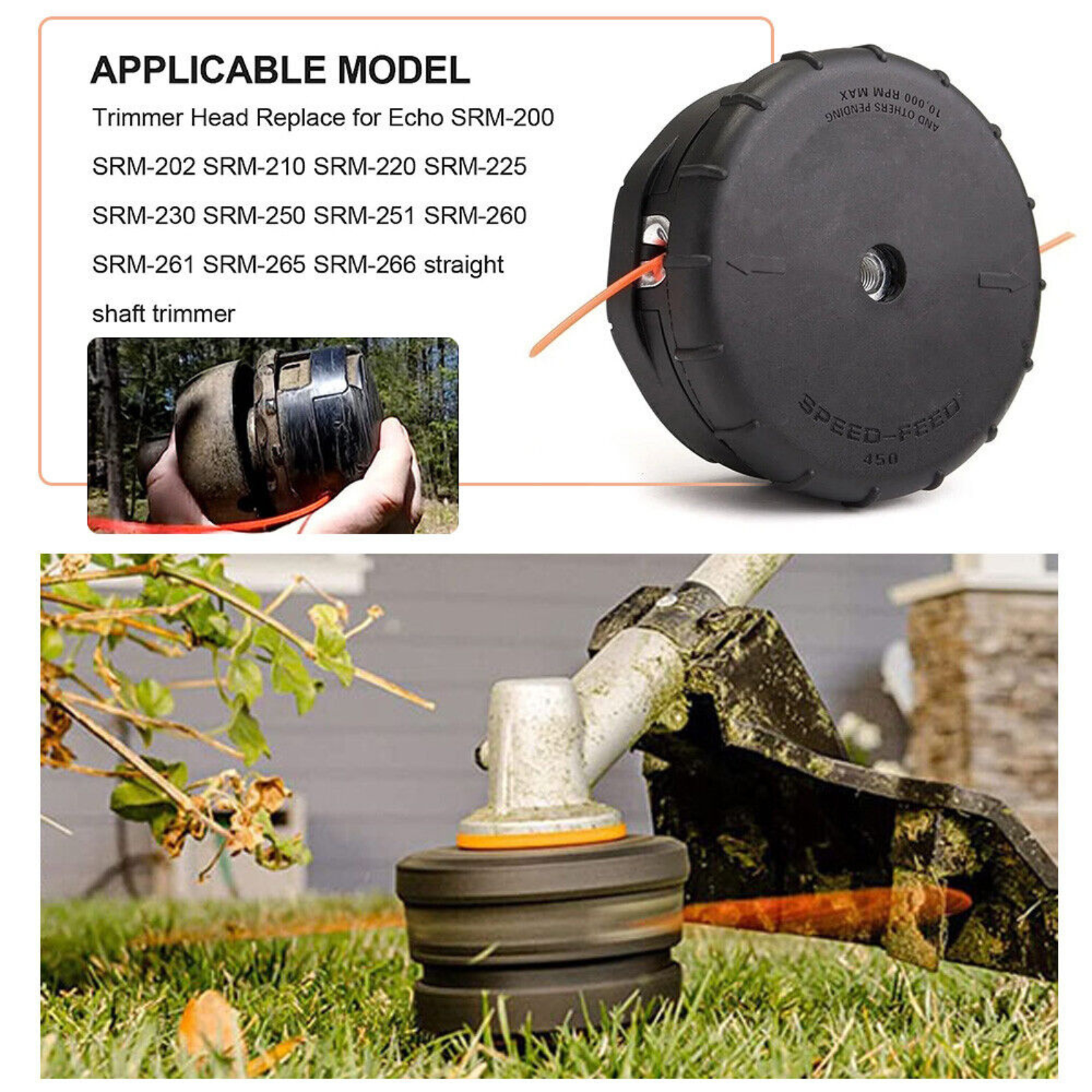 4.5inch Fast Load Trimmer Line Bump Head Speed Feed Head Large 450 Model