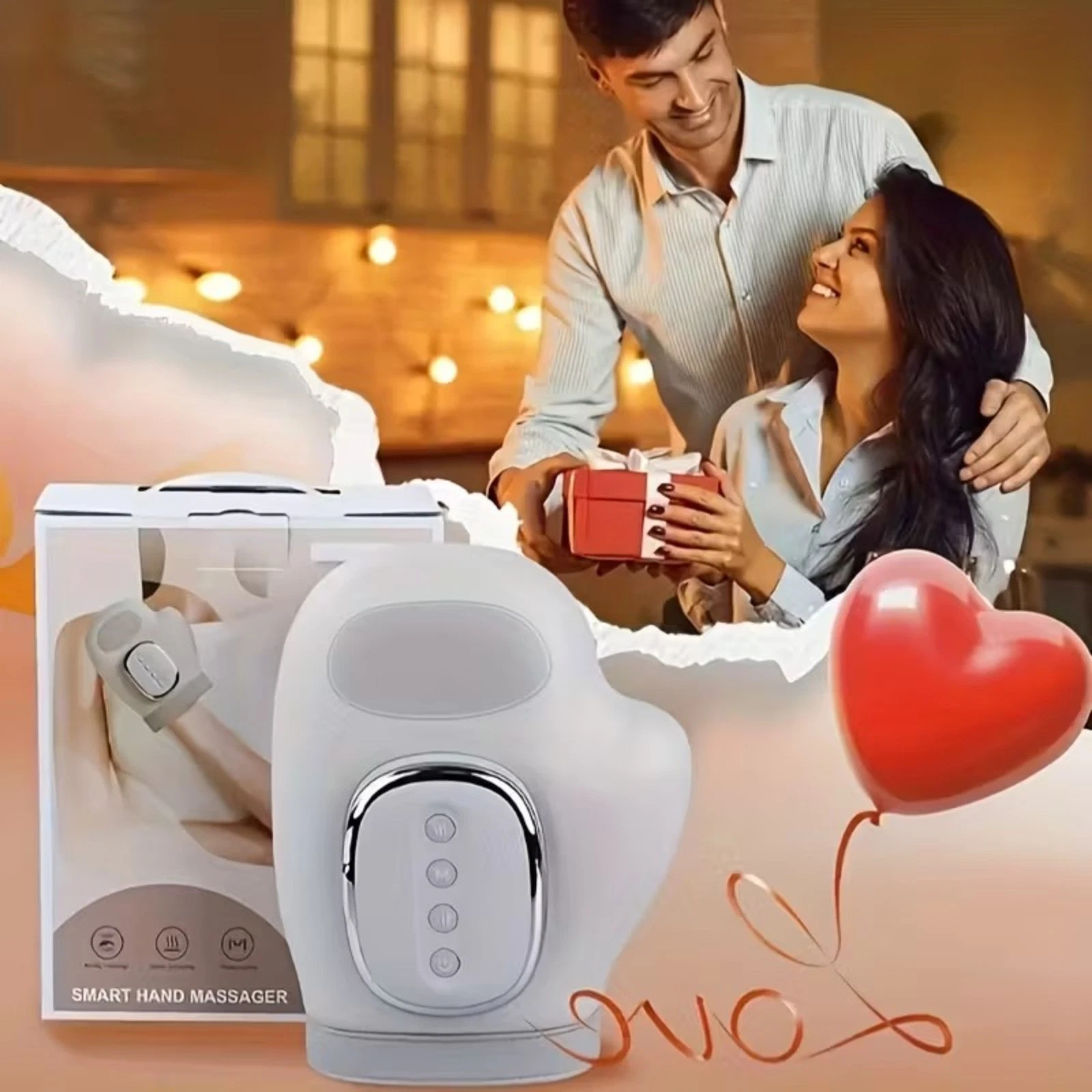 Cordless Hand Massager with Heat Compression Therapy Pain Relief