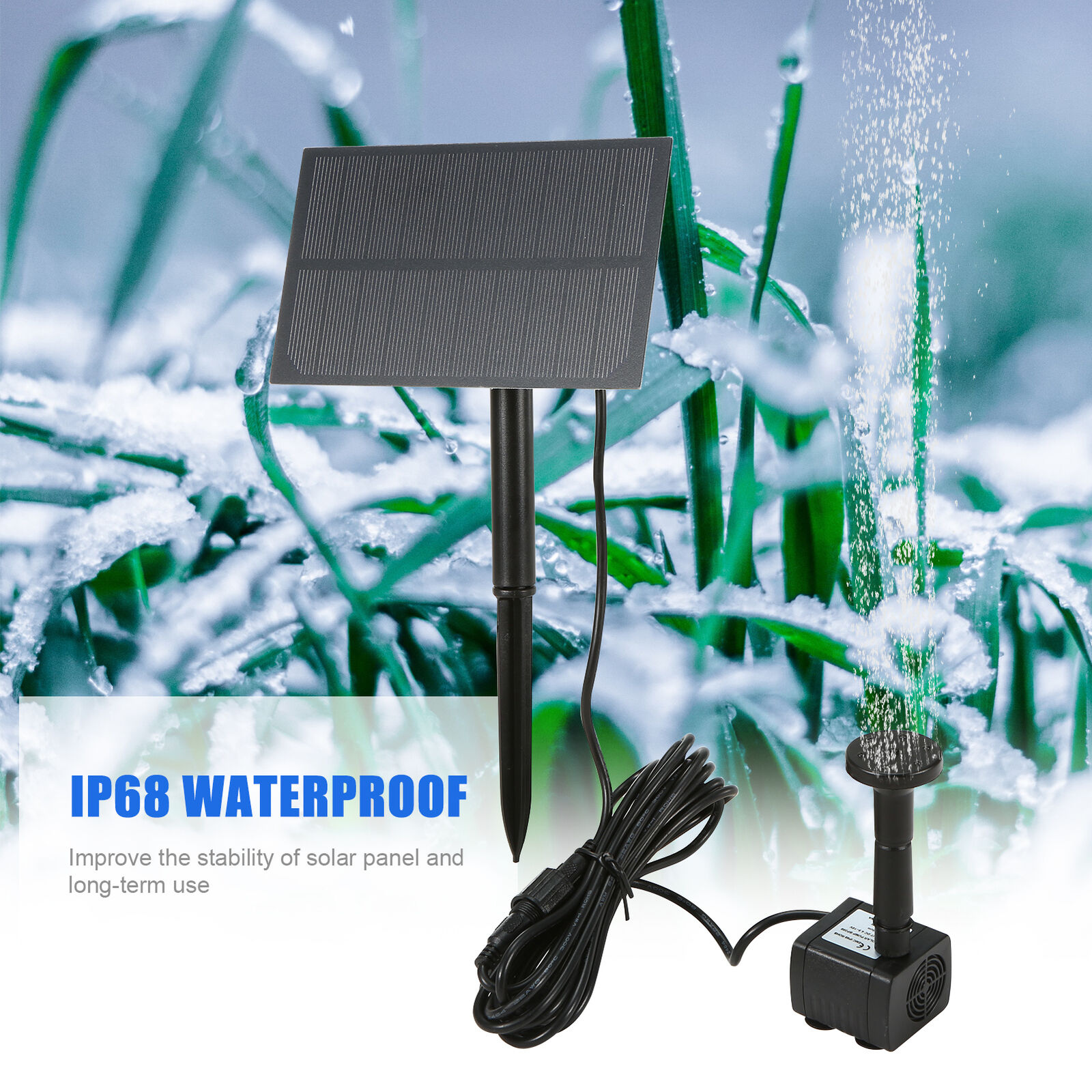 Water Pump Garden Pond Pool Solar Power Fountain Submersible Feature Kit Panel