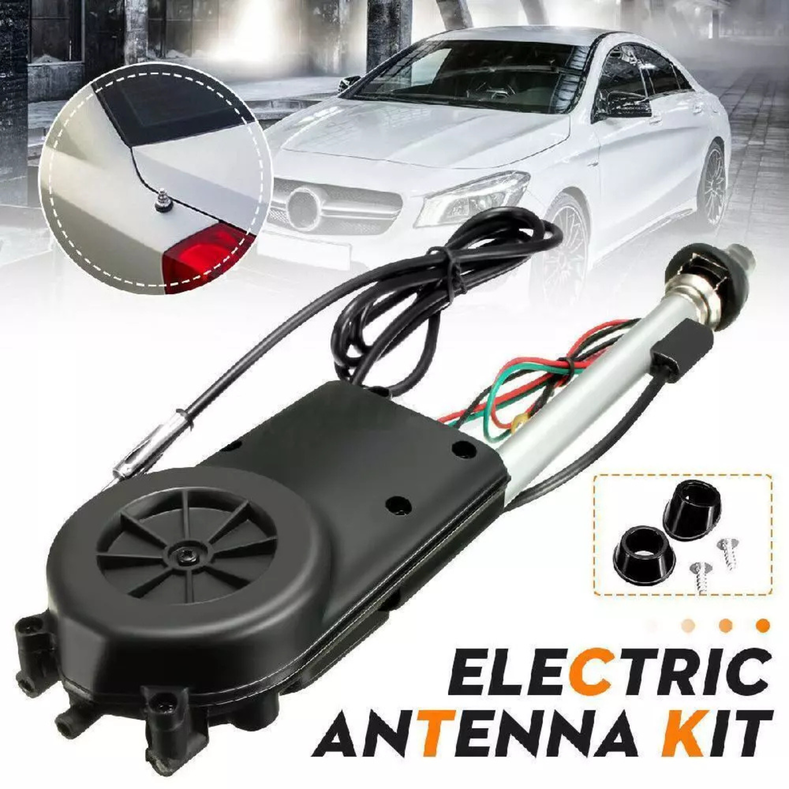Automatic Booster Power Antenna Kit Universal Car Electric Aerial Radio AM/FM