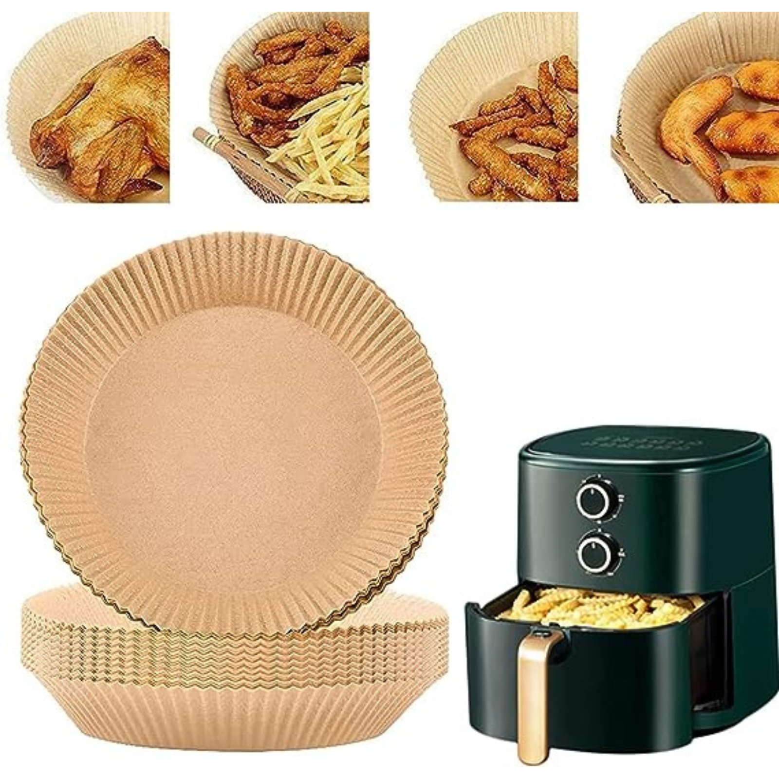 100 PCS Non-Stick Pan Parchment Paper Air Fryer Disposable Paper Liner Set