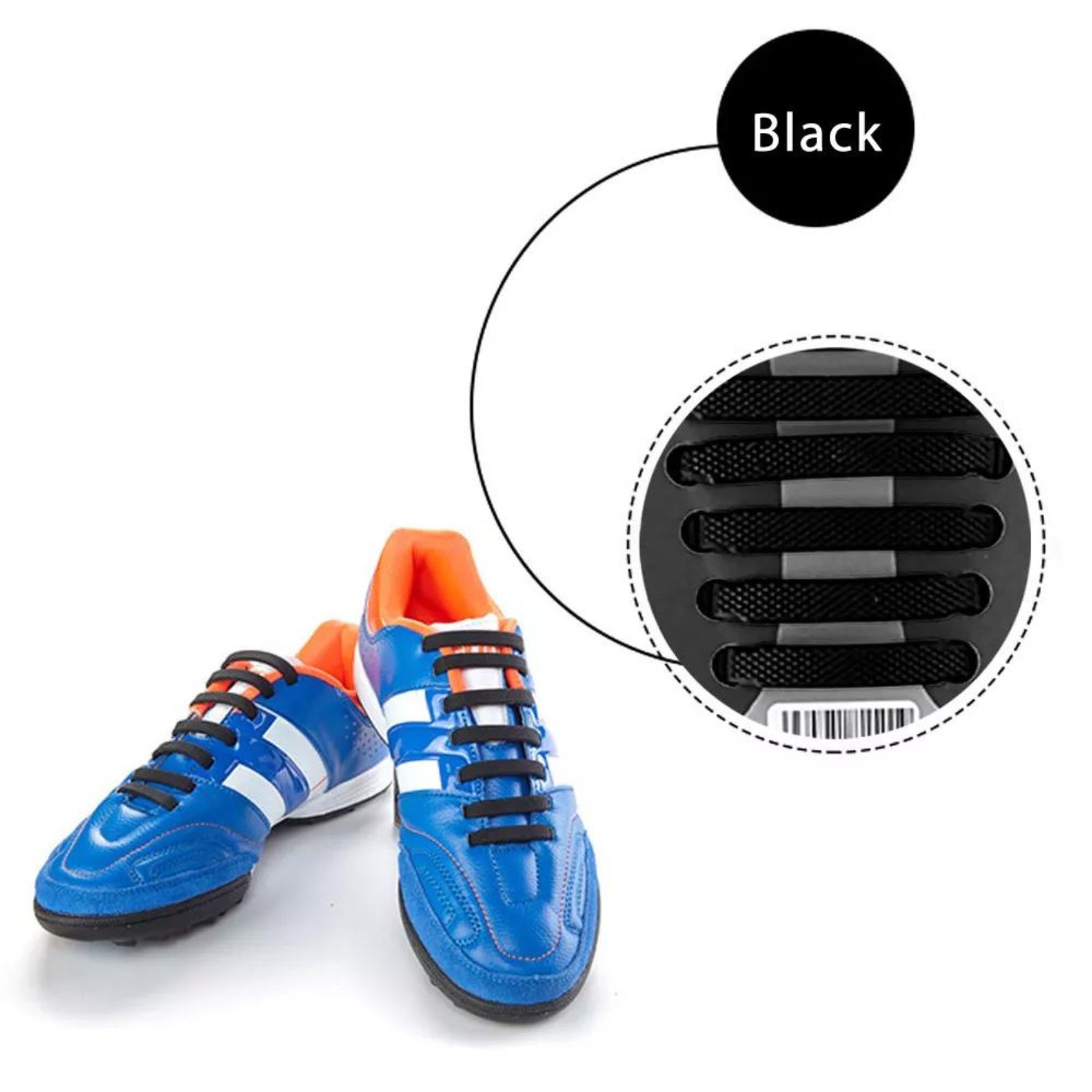 Shoelaces Sneakers Sports Kids No Tie Elastic Silicone Shoe Laces Black