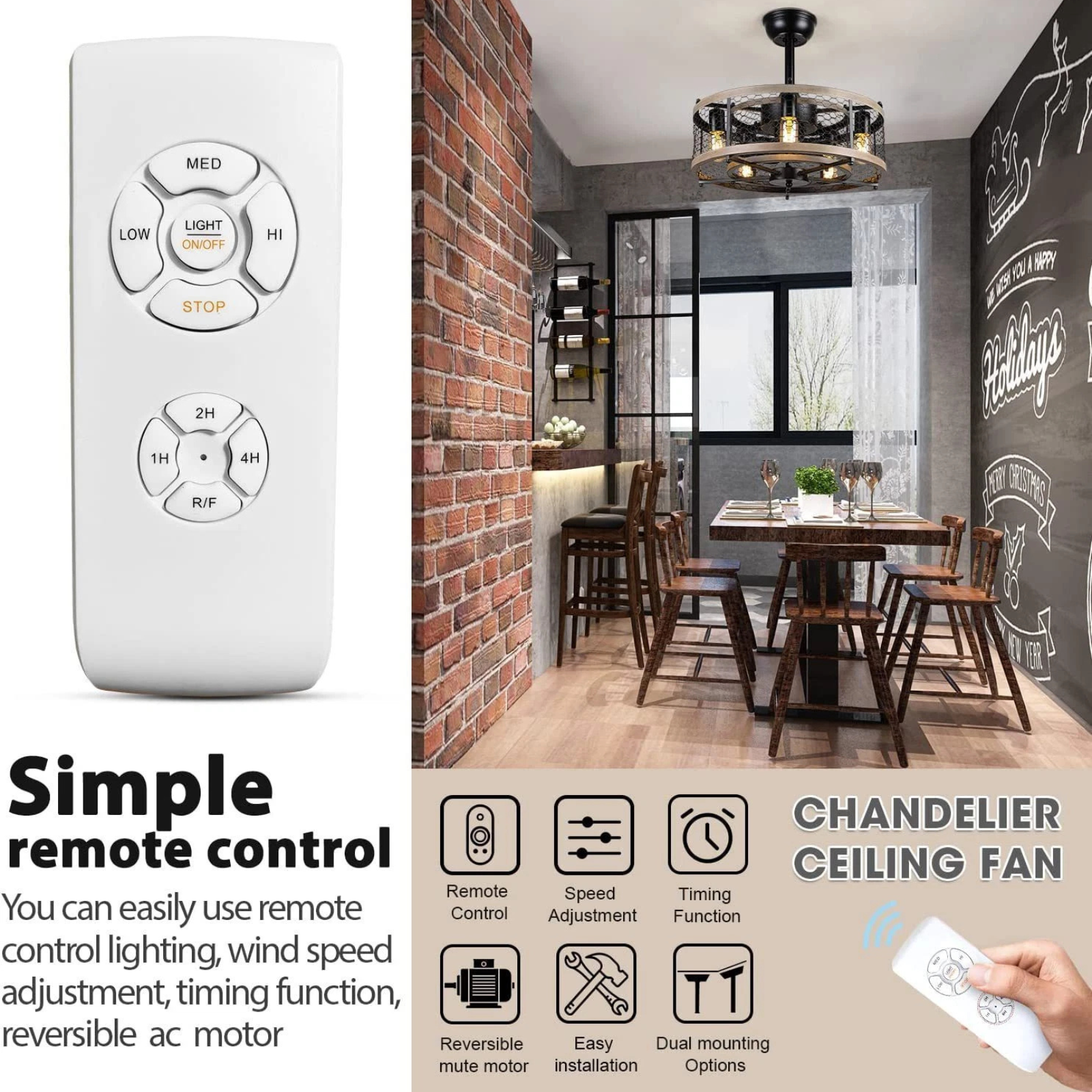 Universal Ceiling Fan Remote Control with Light & Speed Adjustment